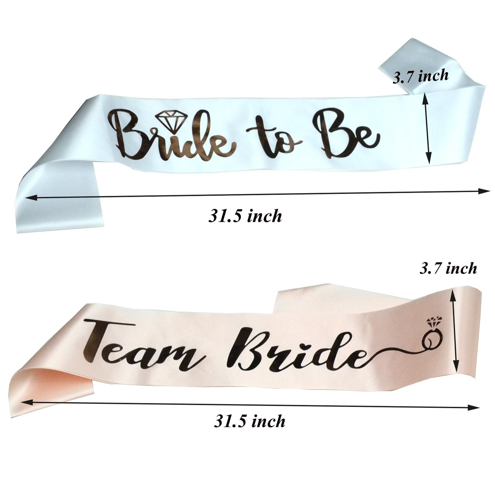 Team Bride Sash Set 1 White Bride to Be Sash and 6 Team Bride Sashes Bachelor…