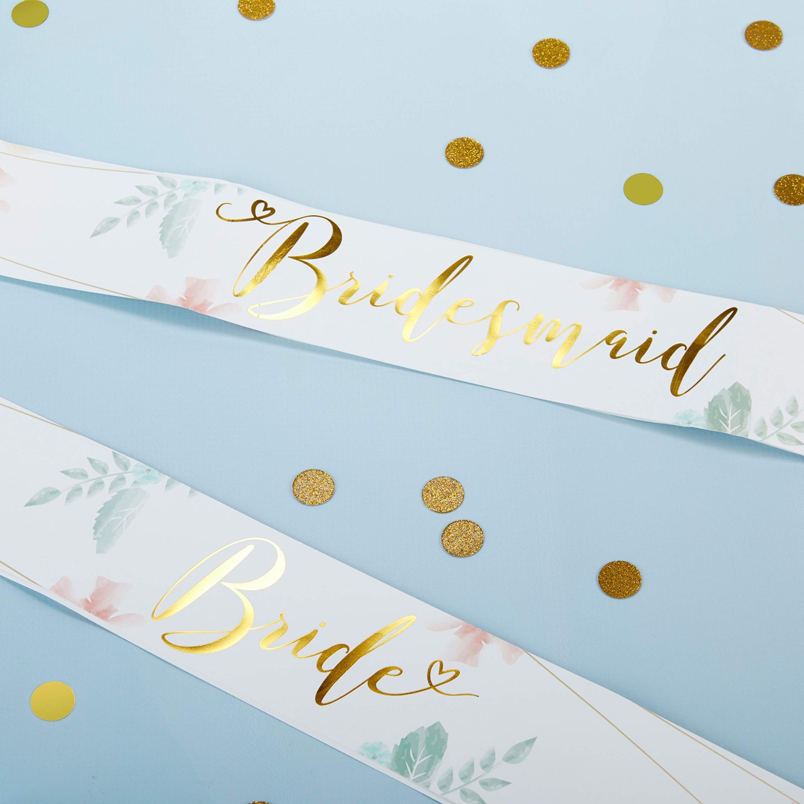 6 PCS Geometric Floral Bachelorette Party Satin Sash Set Bride Bridesmaid Kit