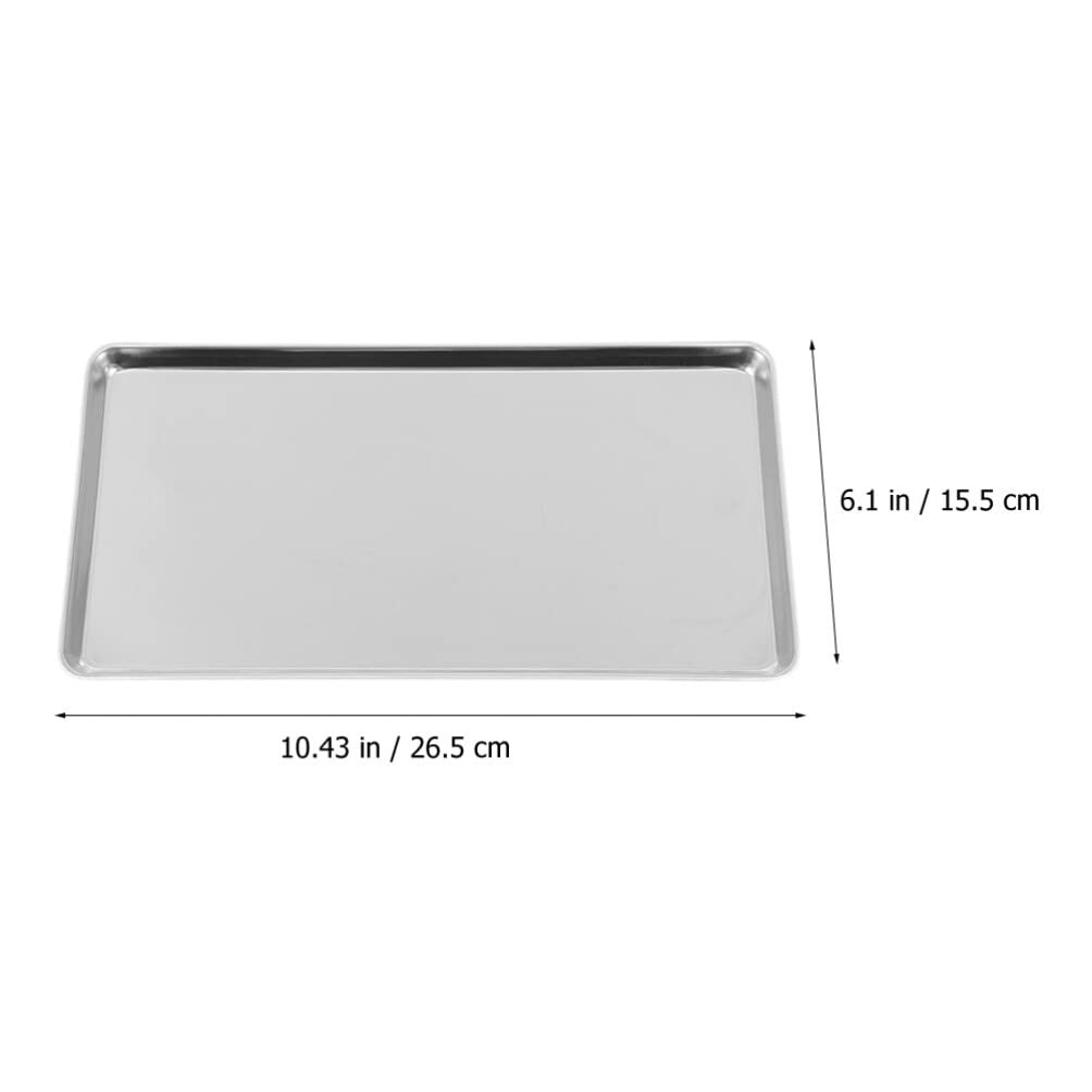 Kichvoe Stainless Steel Rectangle Rice Noodle Plate 10.43X6.10X0.47In Multi-Use