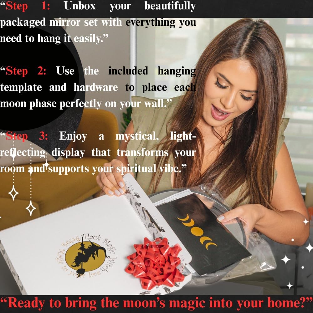 Black Magic Witch Moon Mirror – Announcing Love Gothic and Boho Home Wall Decor