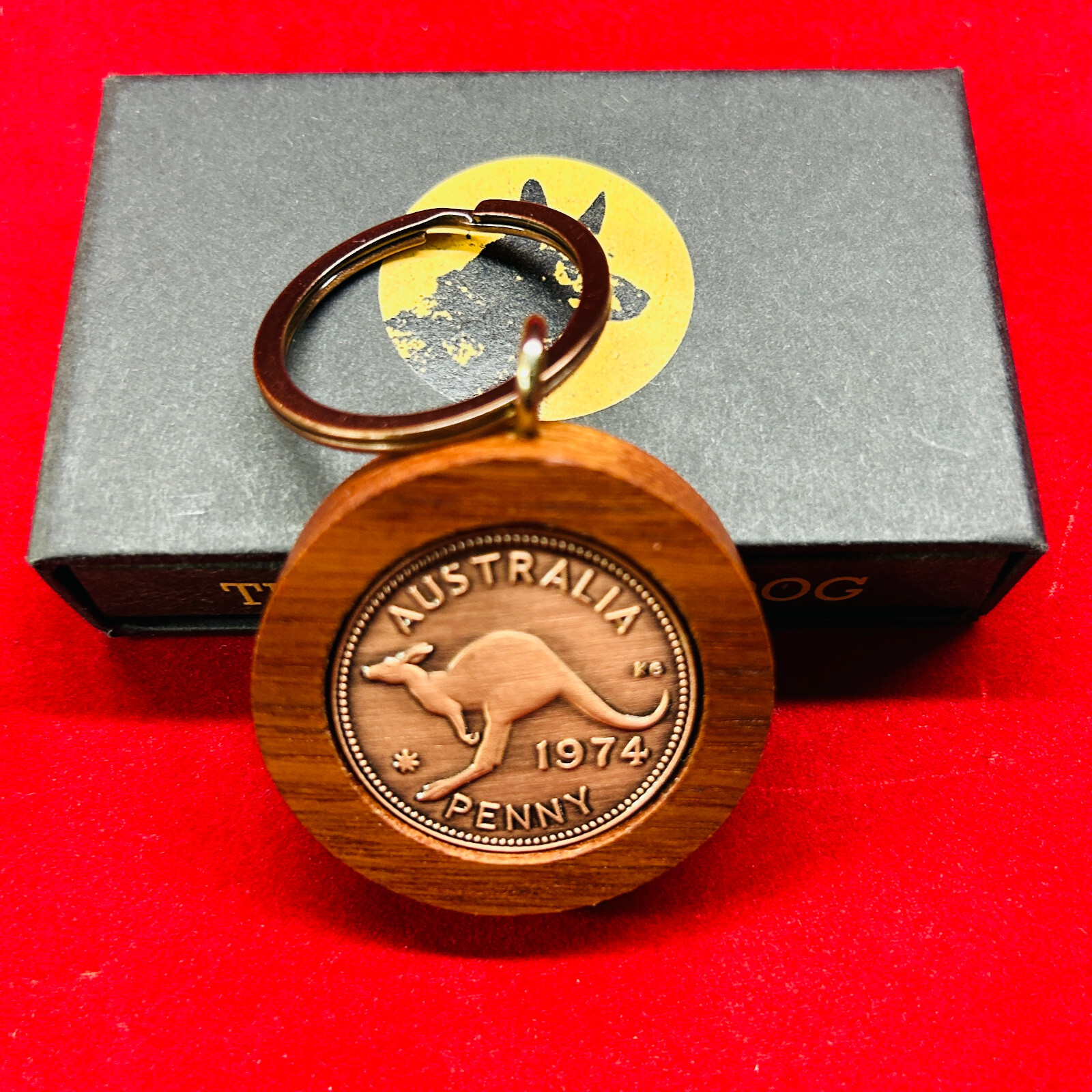 80th Birthday Gift Anniversary Present 1944 Australian Jarrah Penny Keyring