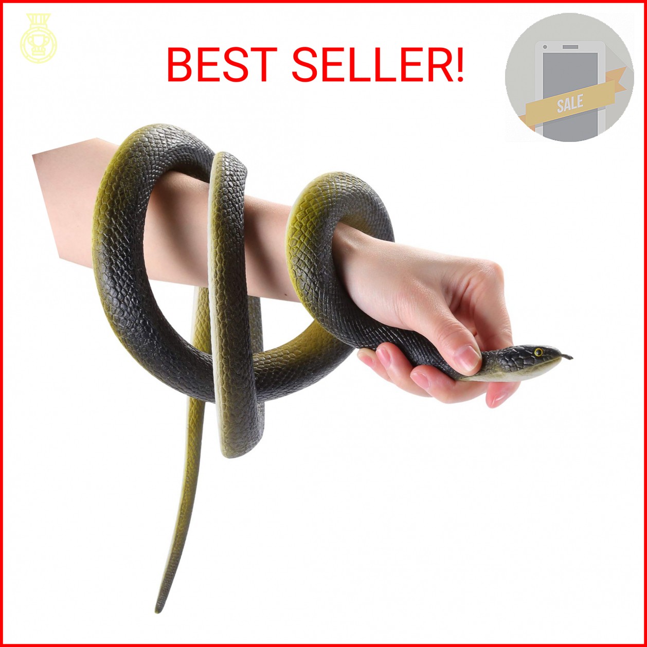 Riomeira 53” Large Rubber Snakes Super Realistic, Fake Snake Looks So Real, Snak