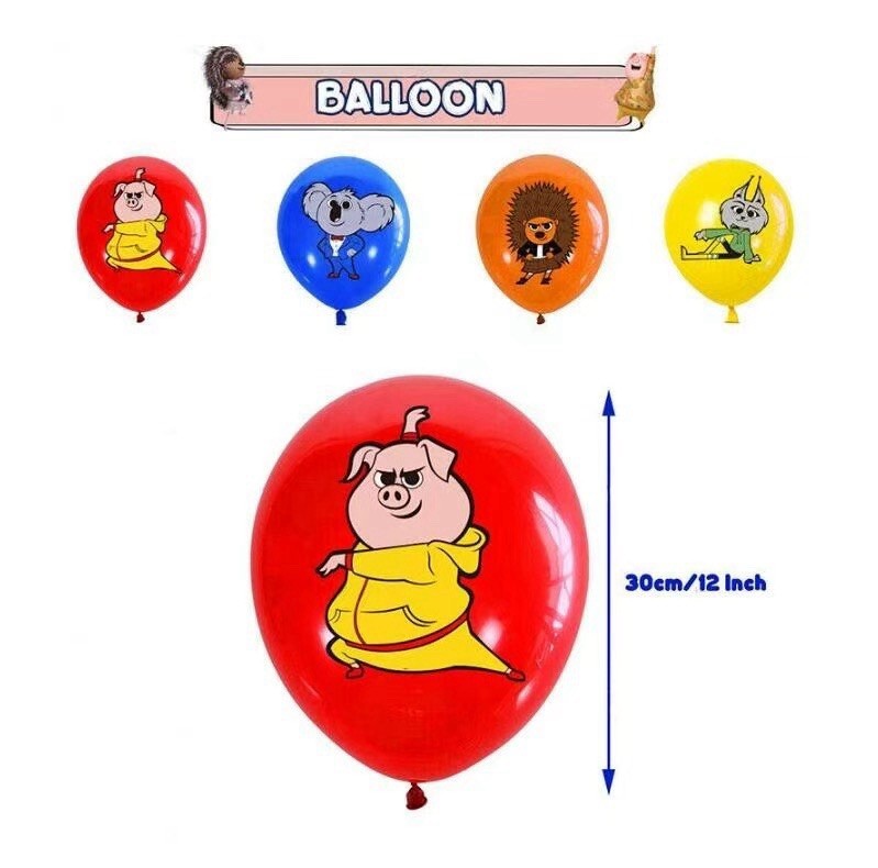 Sing 2 Theme Birthday Party Supplies Set Include Banner Balloons Cake Toppers