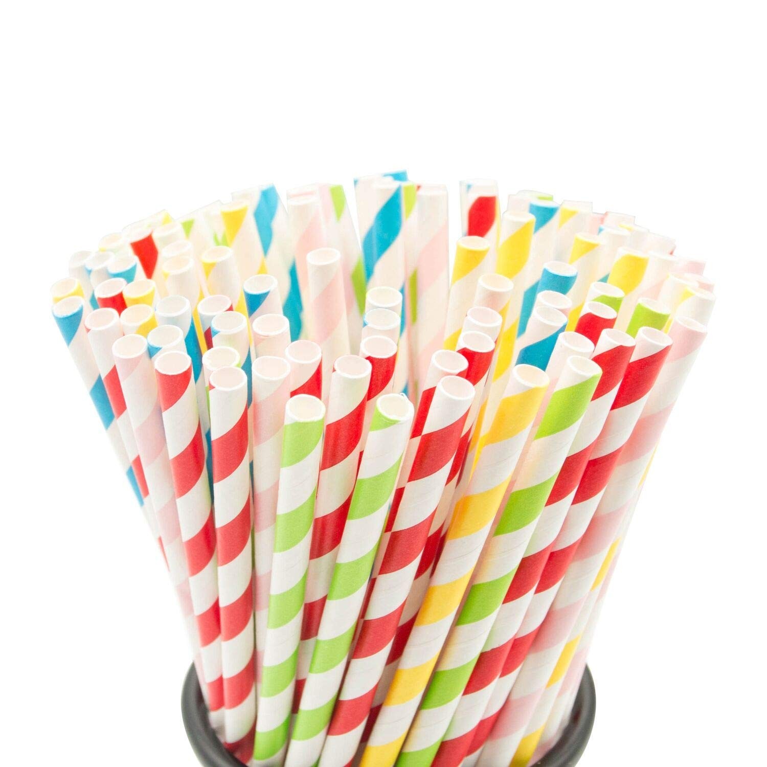 100PCS Biodegradable 100 Count (Pack of 1), Red, Green, Blue, Yellow, Pink