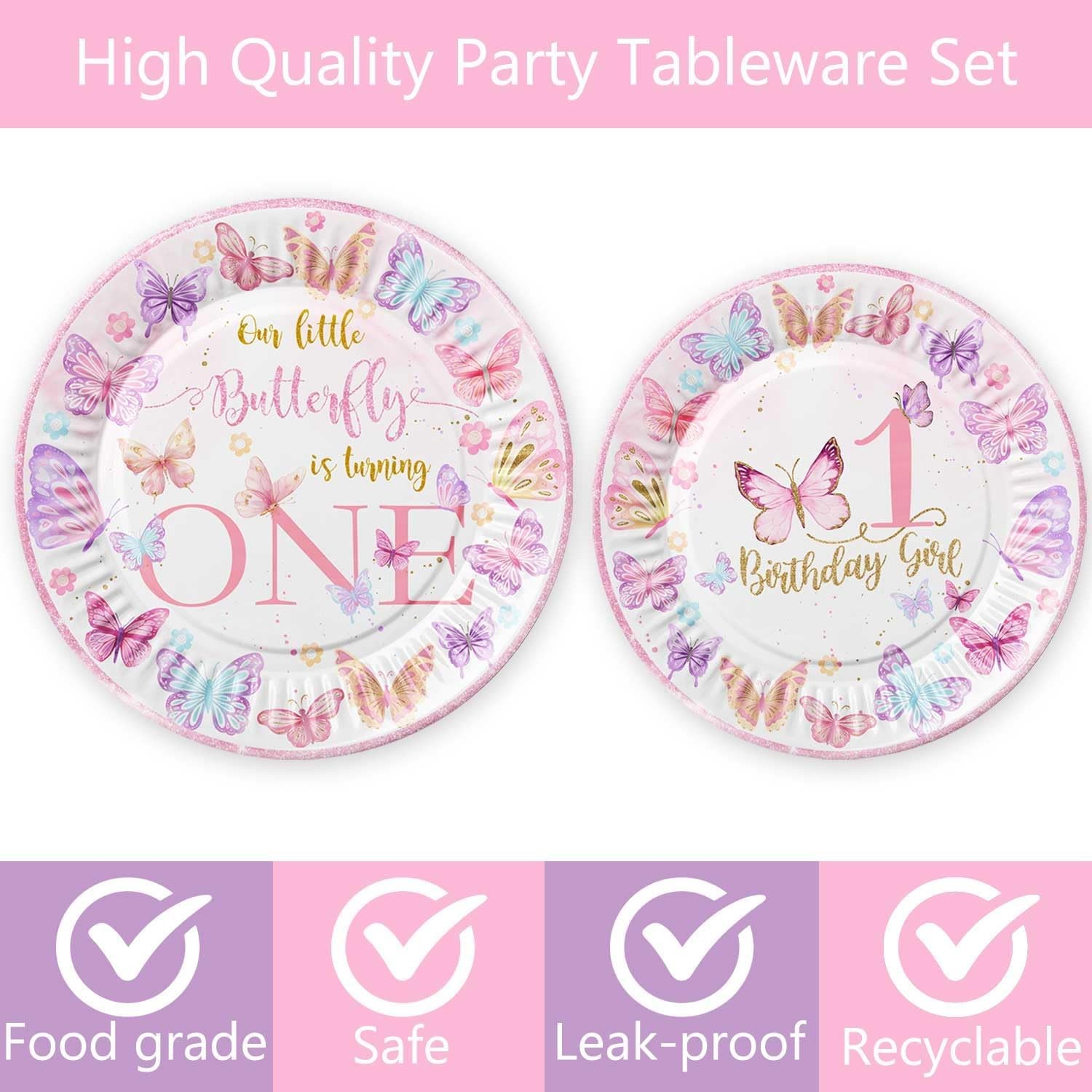Butterfly First Birthday Decorations Girl Pink Our Little Butterfly is Turning