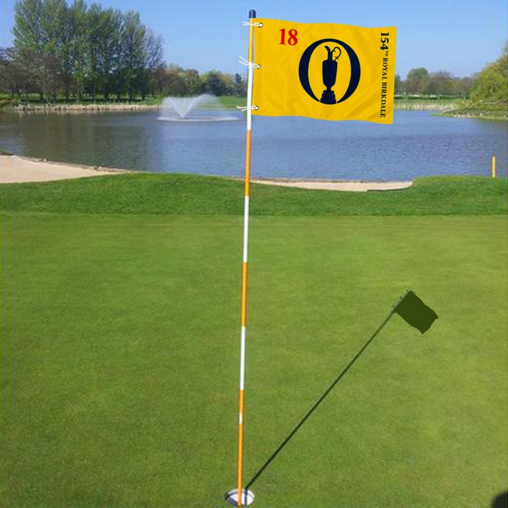 2026 The Open Championship Practic Putting Green Golf Pin Flag 13x20Inch yellow