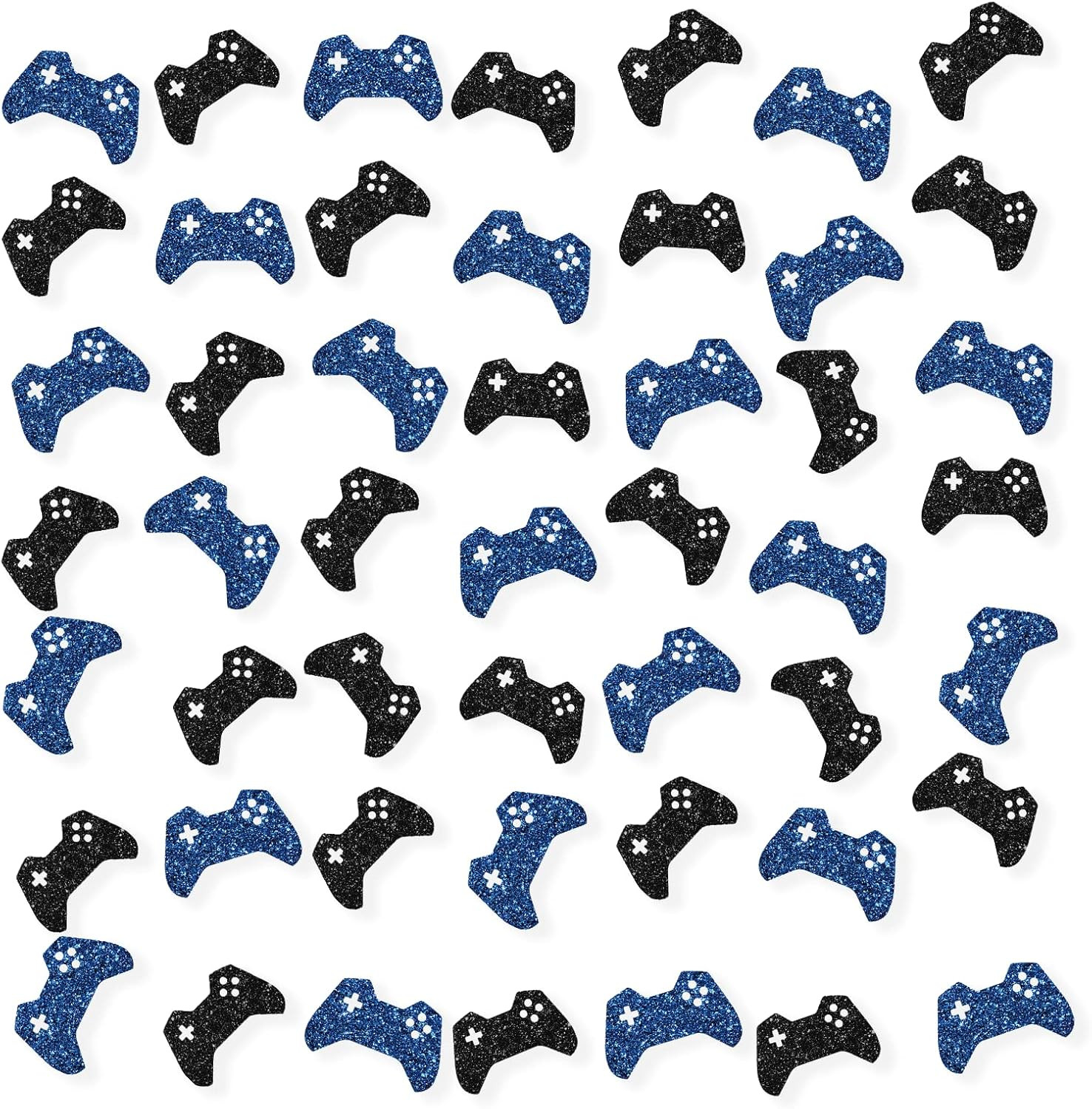 Set of 100 Game Confetti, Black Glitter Game Palyer Birthday Confetti, Game Them