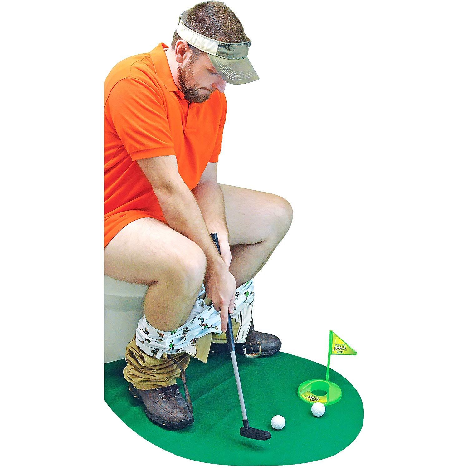 NEW Mini Potty Putter Toilet Golf Lover Adult Gag Fun Gift Entertainment Game