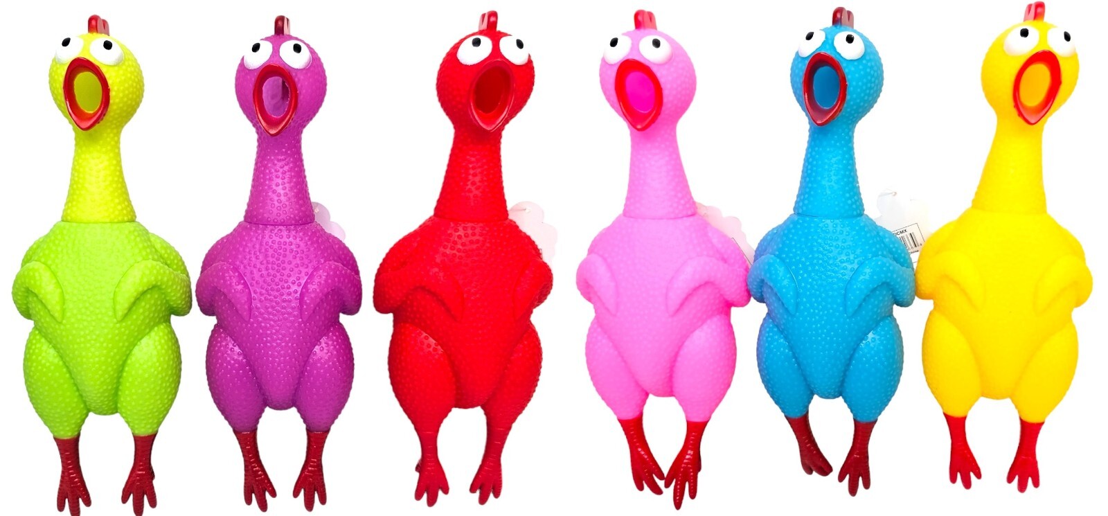 Big Rubber Chicken Collectible Mix (9.5″) Assorted Colors. Classic Gag Gift
