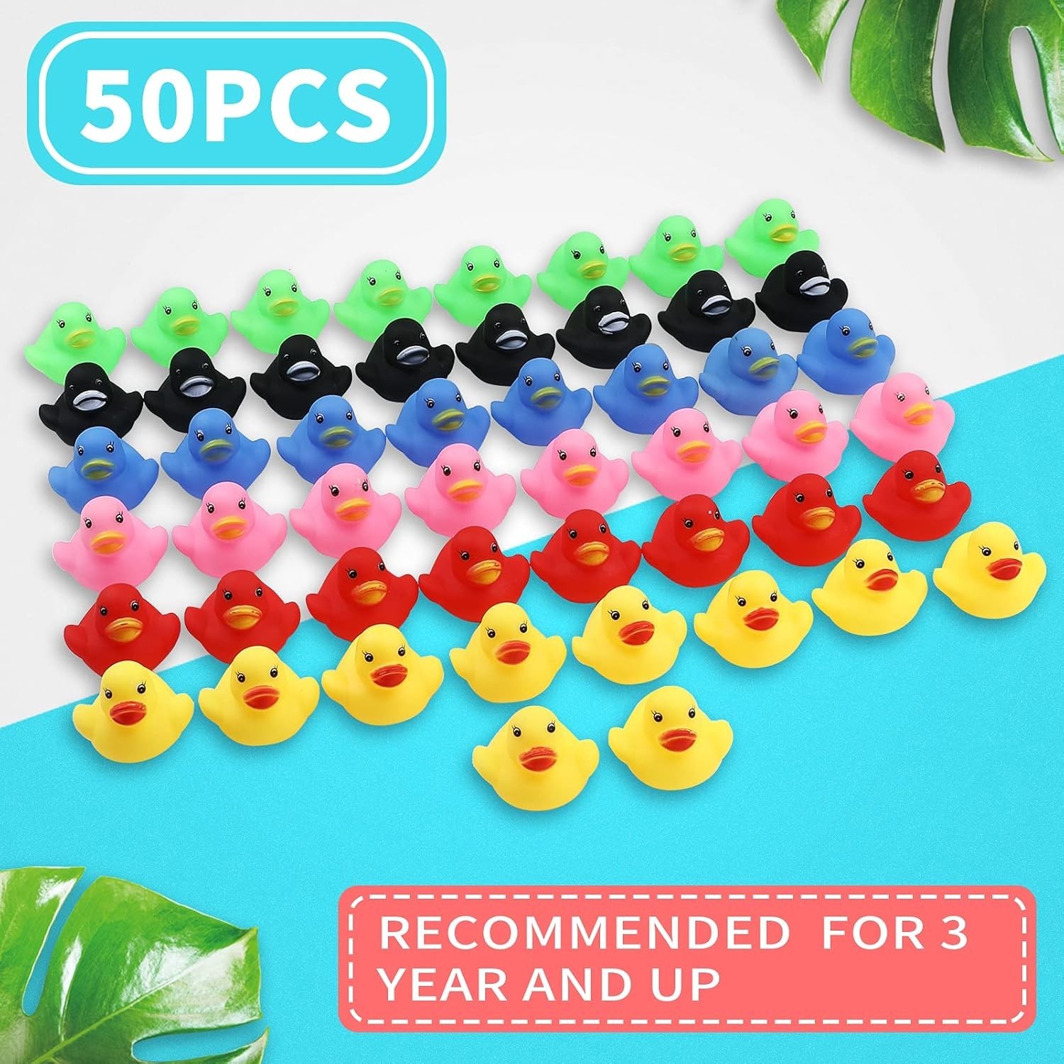 50 PCS Jeep Rubber Ducks in Bulk Assorted Duckies for Ducking Cruise Ducks Small