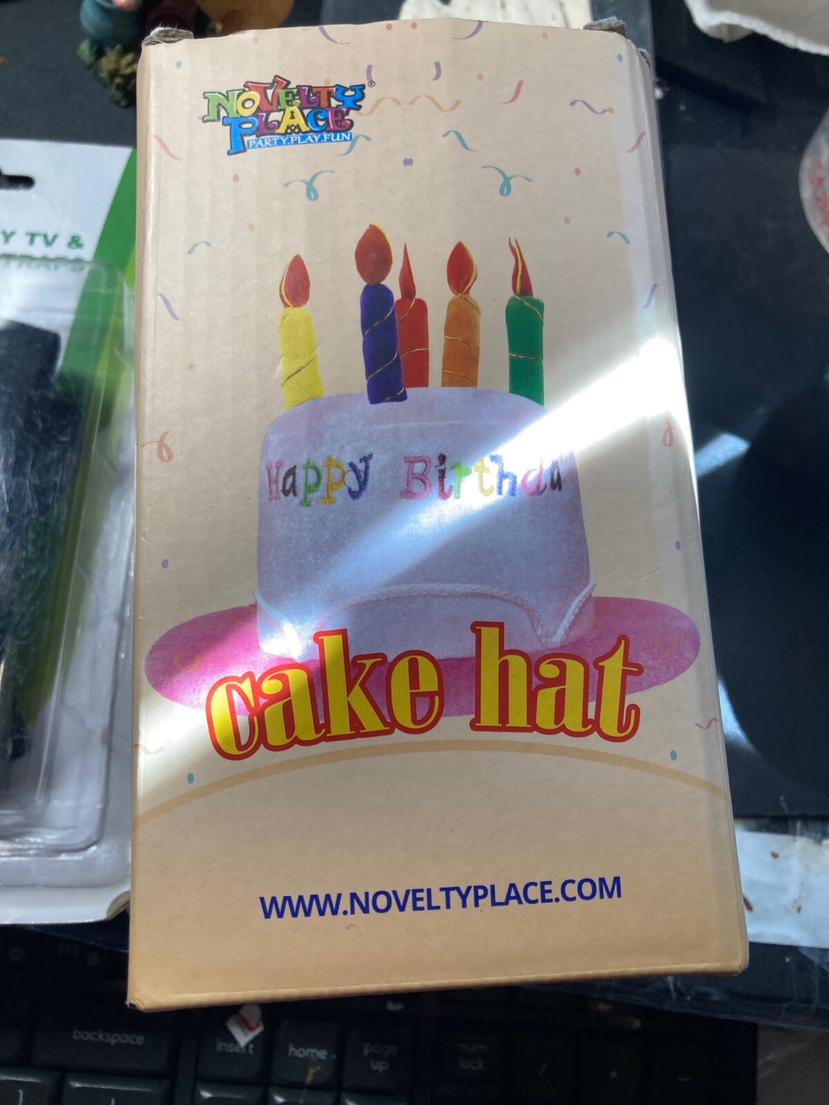 Novelty Place Blue Plush Happy Birthday Cake Hat – Unisex Adult