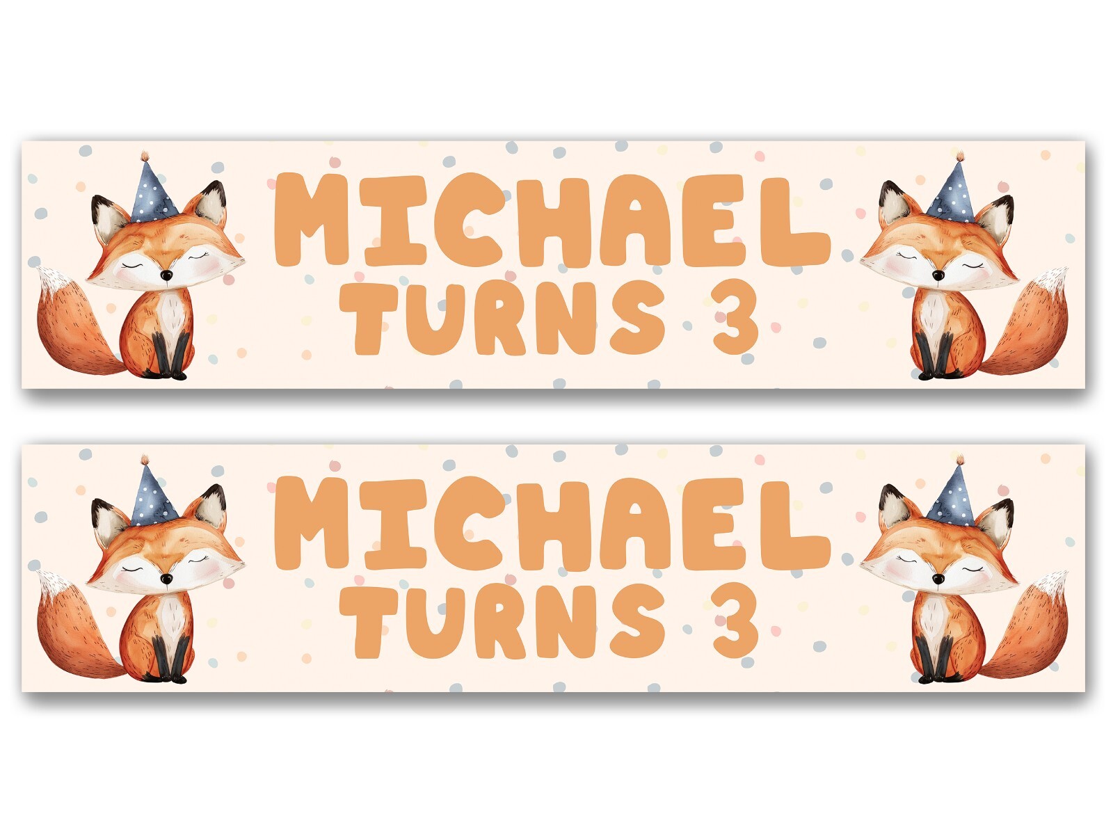 2 x Personalised Birthday Banners – Any Name, Age and Occasion