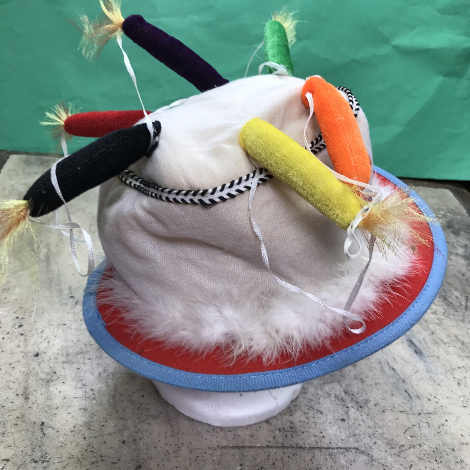 Vintage Happy Birthday Cake Hat Unisex Adult Sz Fancy Dress Party Hat Fast Ship!