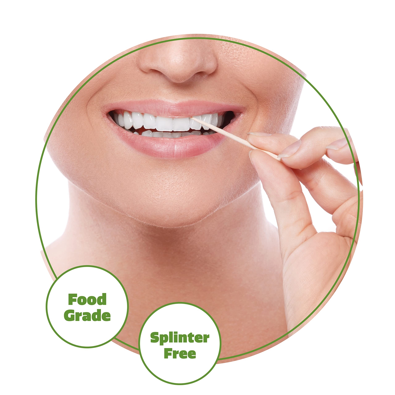 SALE, [1500 Count] Bamboo Wooden Toothpicks Wood Round Single-Point Tooth Picks.