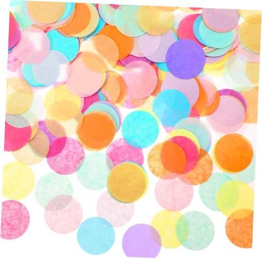 5.4oz Multicolor 1 Inch Round Tissue Paper Confetti, Round Multicolor Round