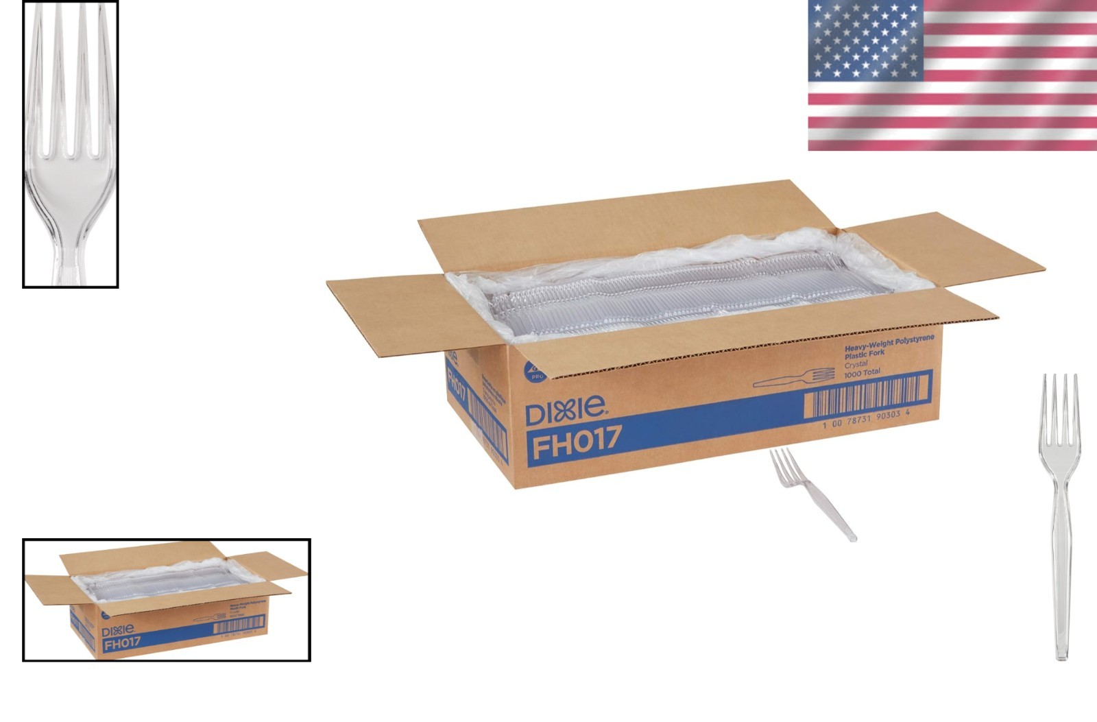 Heavy-Weight Polystyrene Forks, Clear, 1000 Ct