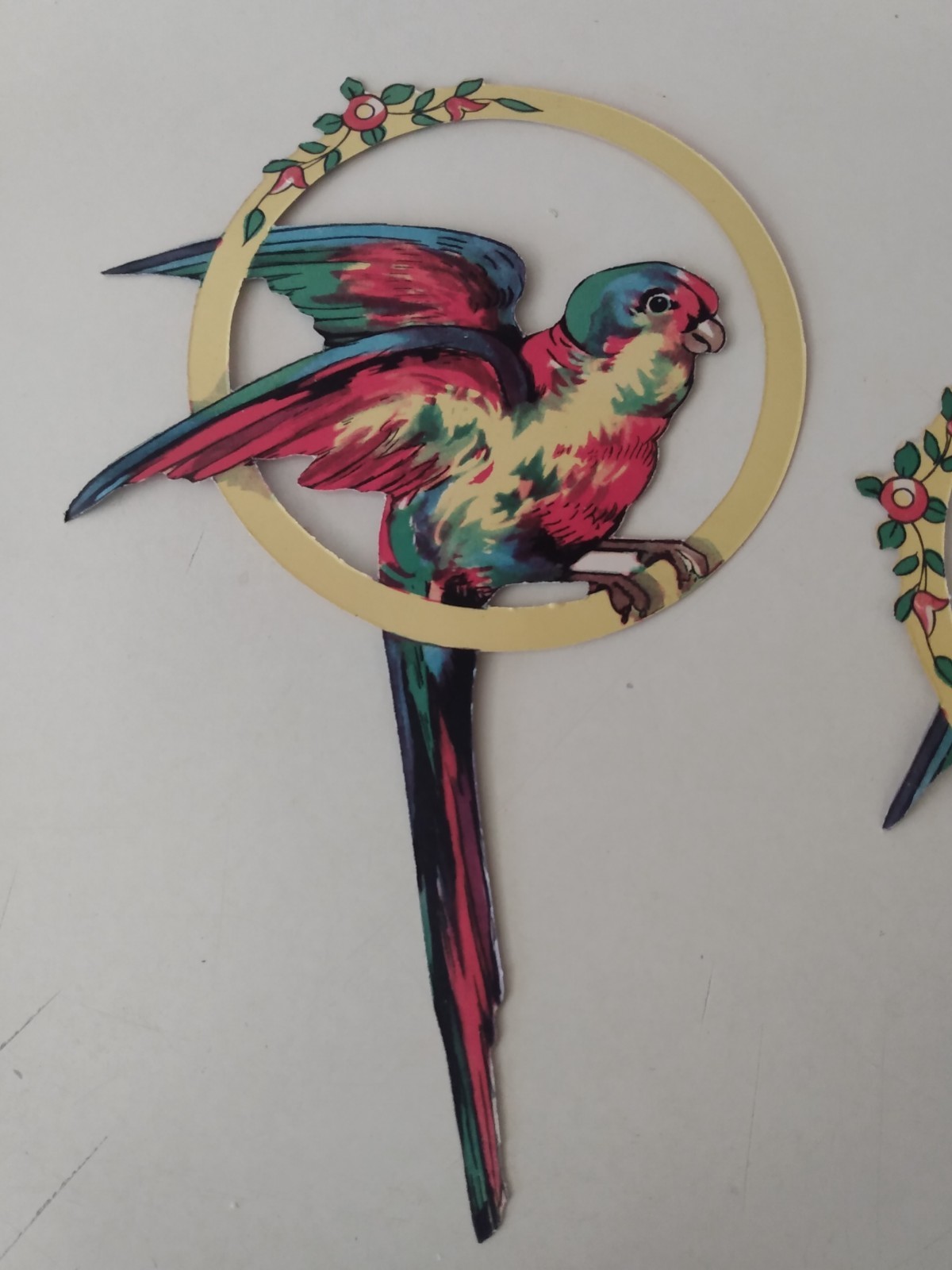 Lot 20 NEW Vintage Old Stock 2 Side Die-Cut Party Decorations Birds Tropical
