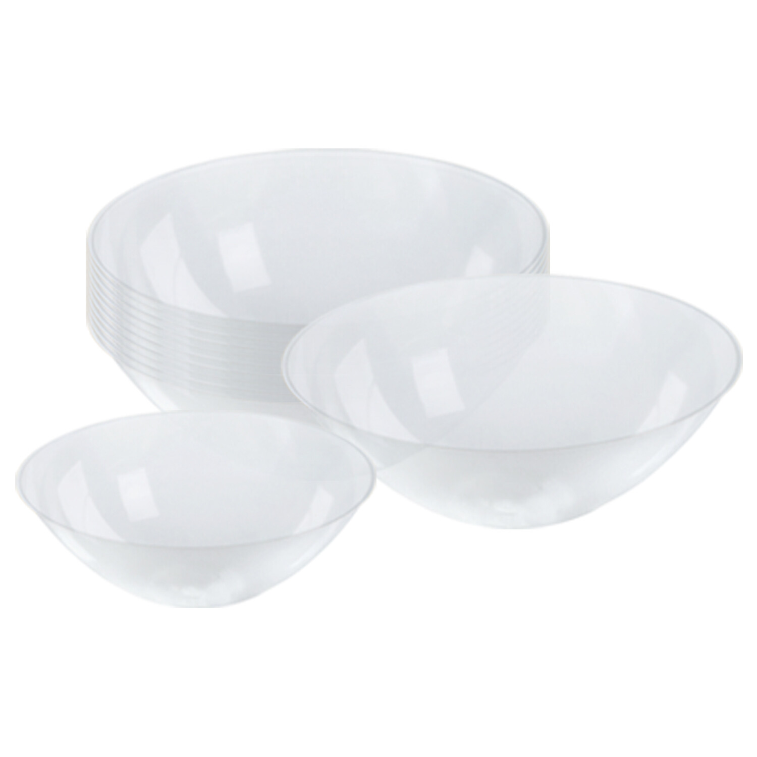 Fancy Organic Round Disposable Plastic Dessert Soup Bowls, Heavy Duty 120 pcs