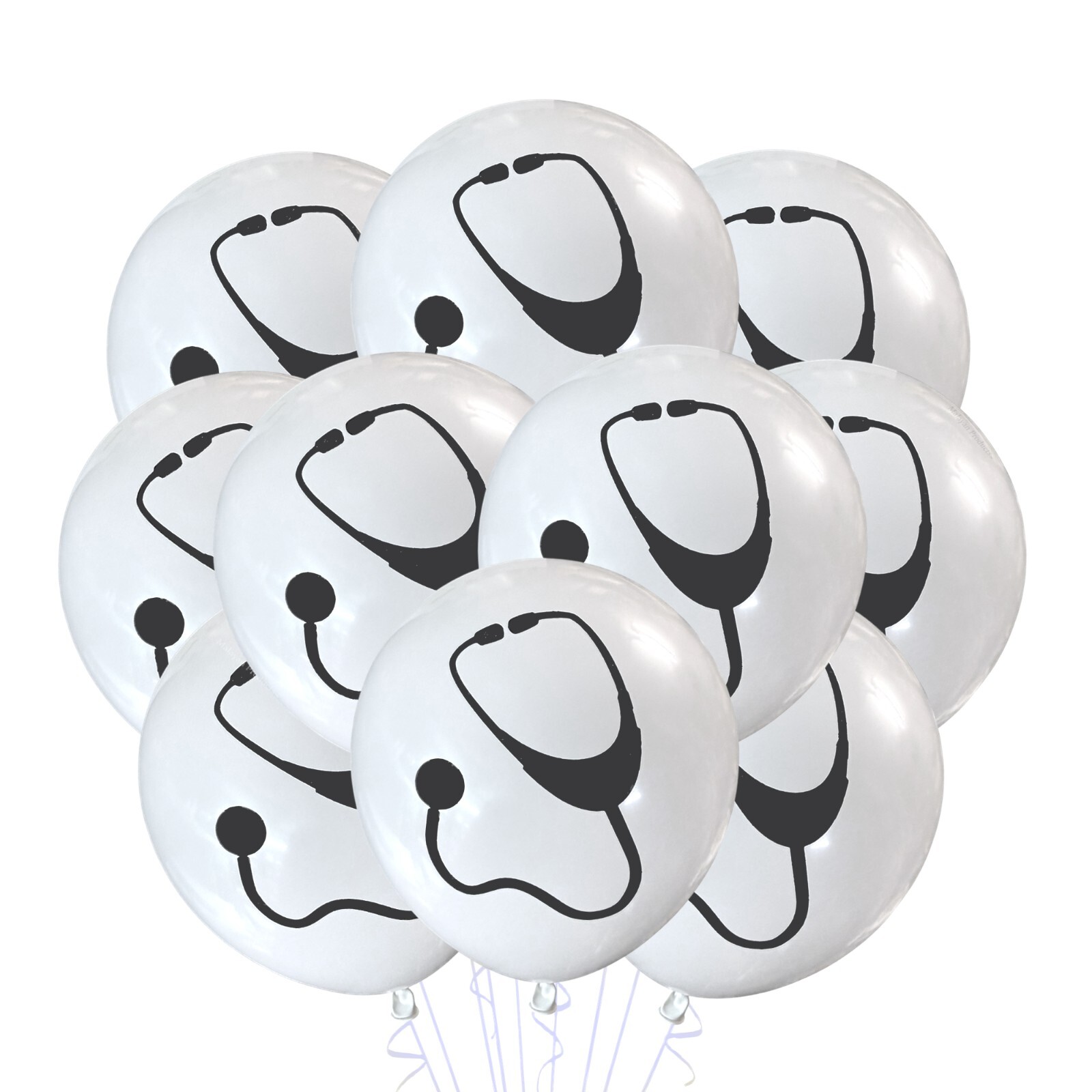 6 Count Stethoscope Balloons 12″ Medical Nurse Doctor Birthday Med School