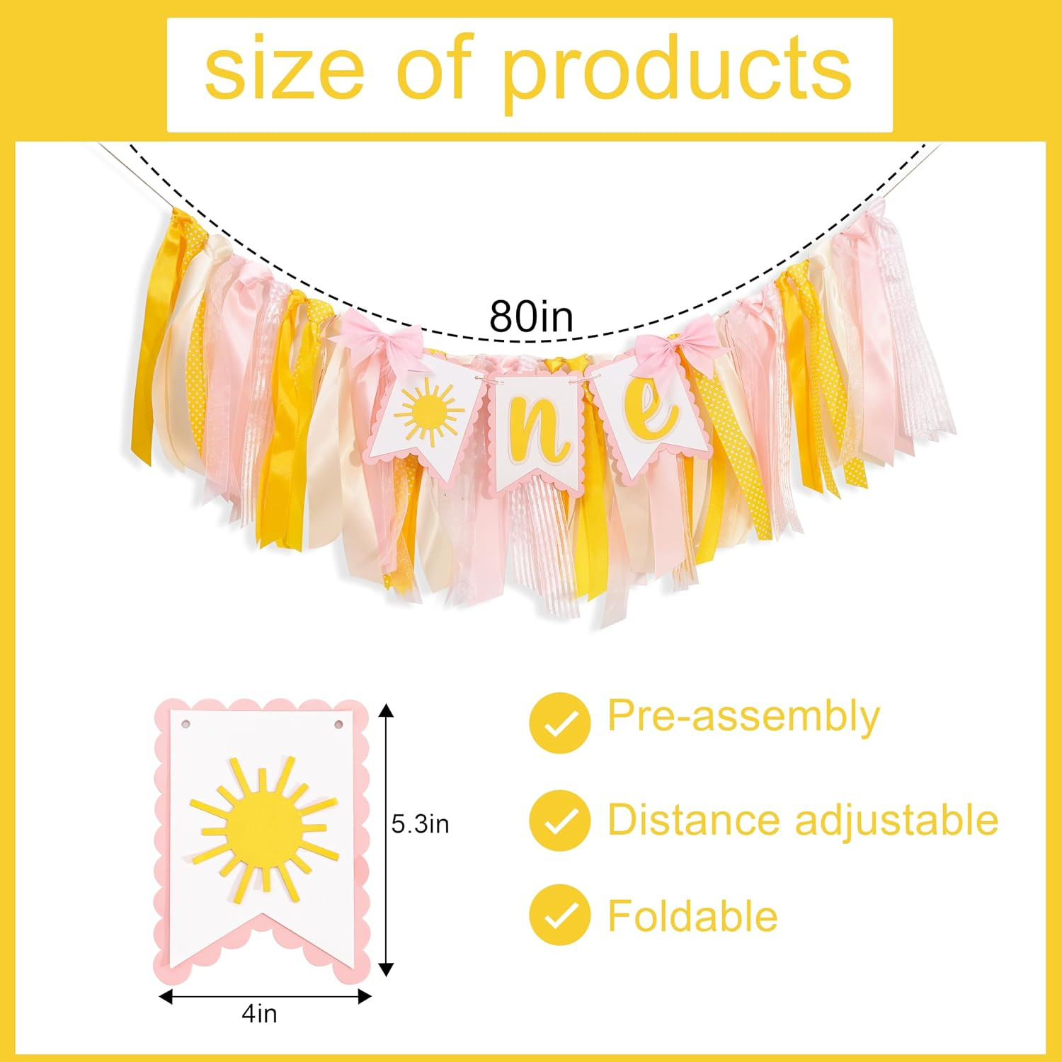 You Are My Sunshine 1St Birthday High Chair Banner – Sunshine Themed Party Decor