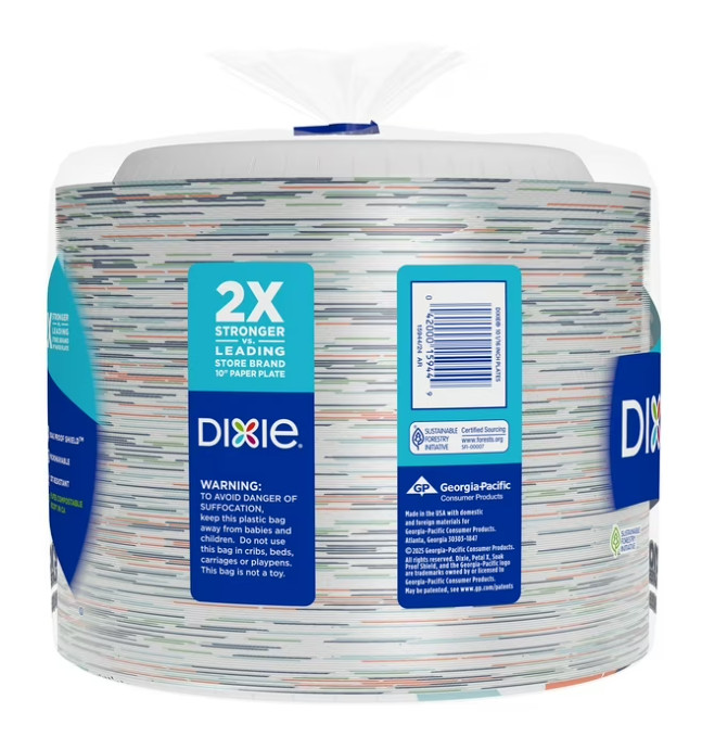 Dixie Everyday Disposable Paper Plates, 10″, Multi-Color, 210 Count