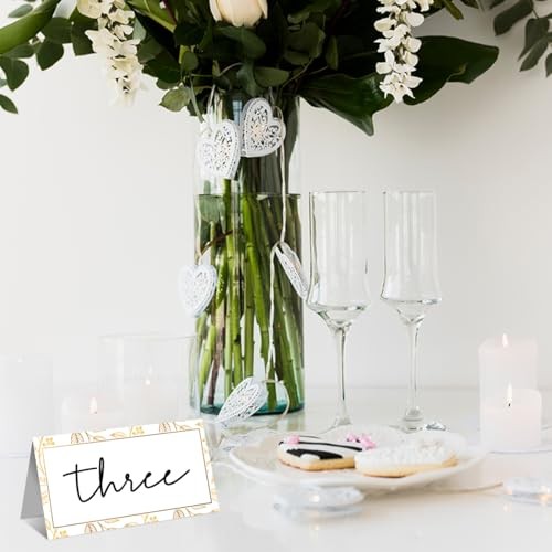 100Pcs Gold Leaf Name Place Cards for Table Setting | Gold Place Cards