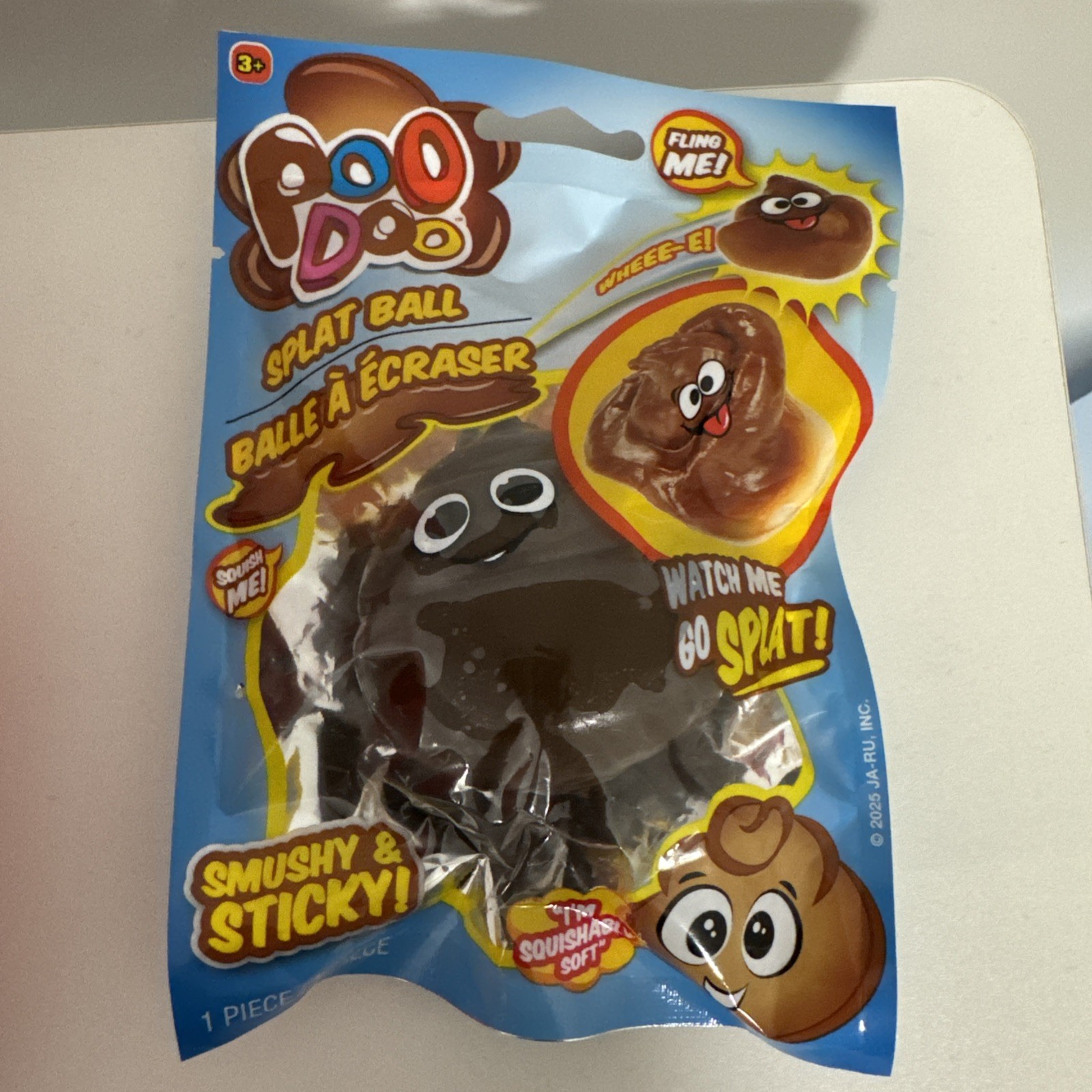 Poo Doo Splat Ball Squishy Sticky Toy, Brown Poop Theme