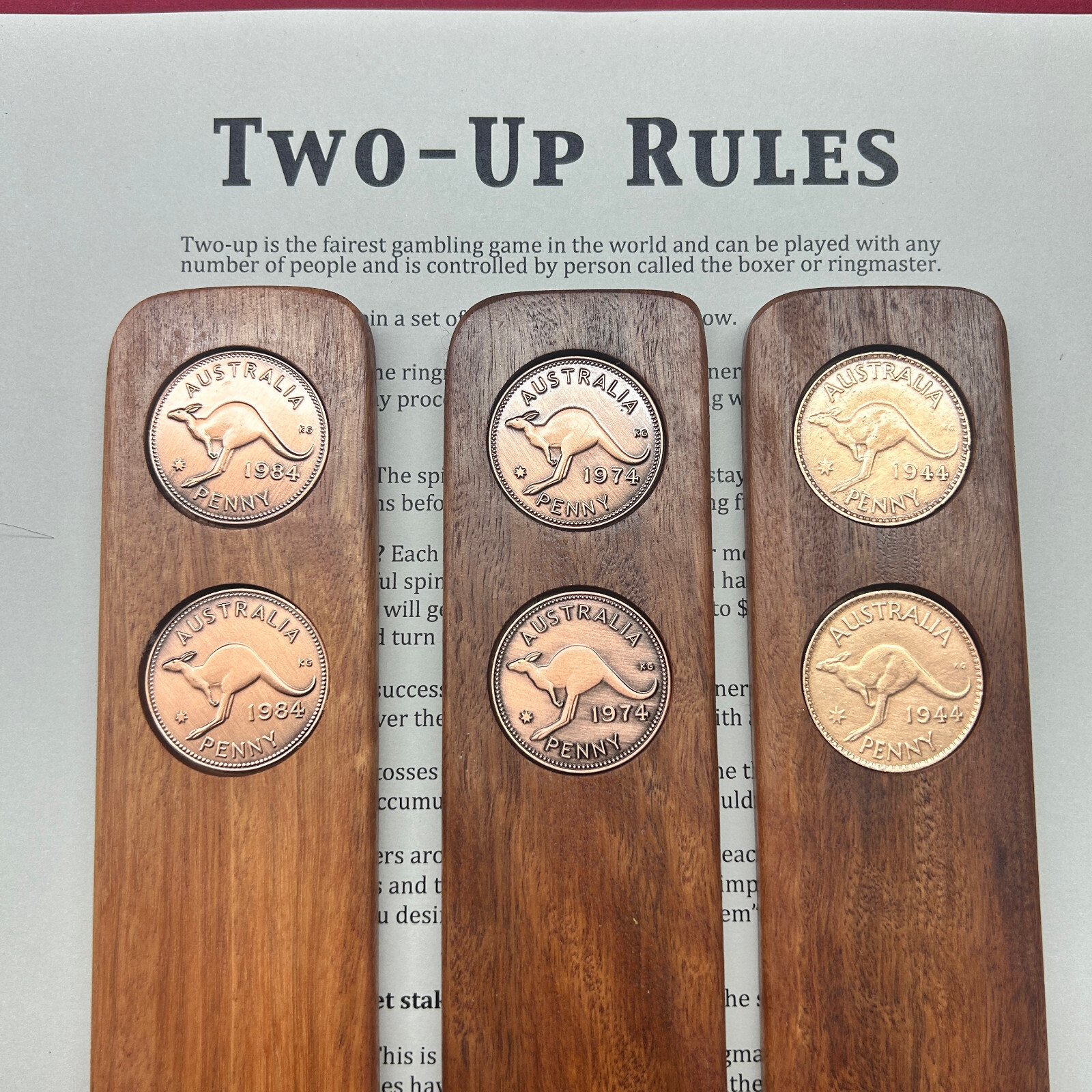 30th Birthday Present Gift – 1996 Australian Penny 2UP Game – ANZAC Day Two-Up