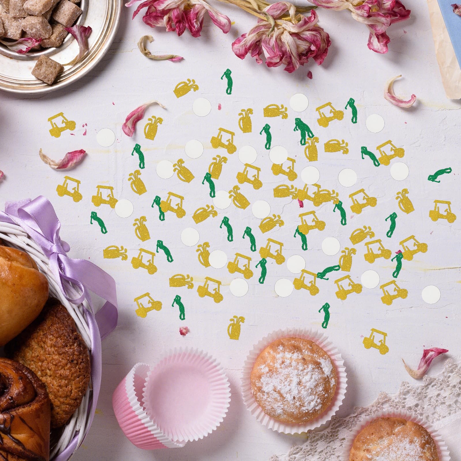 120 PCS Golf Confetti Glitter Baby Shower Table Decor Sport Birthday Scatter