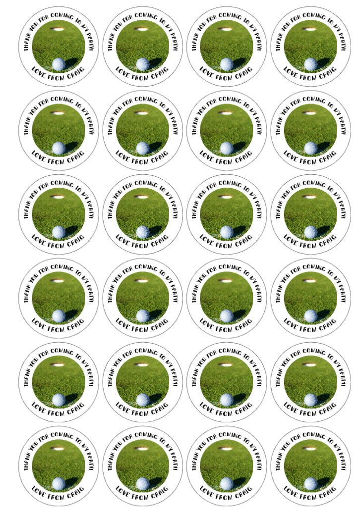 BUY 1 GET 1 HALF PRICE Personalised Golf Party Stickers | Golfer Theme