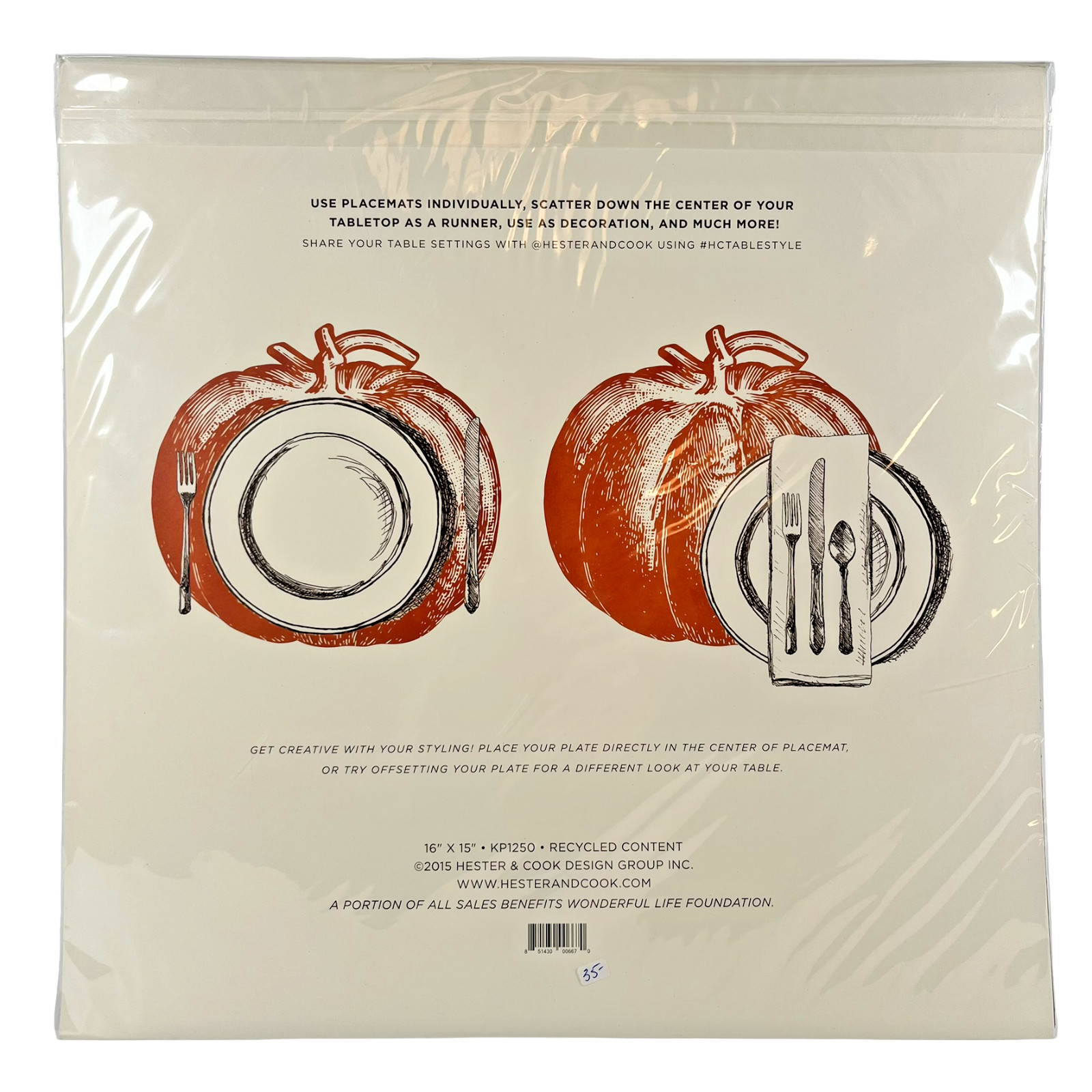 Hester & Cook “Pumpkin” Paper Placemats 12pk Die-Cut Thanksgiving Fall New