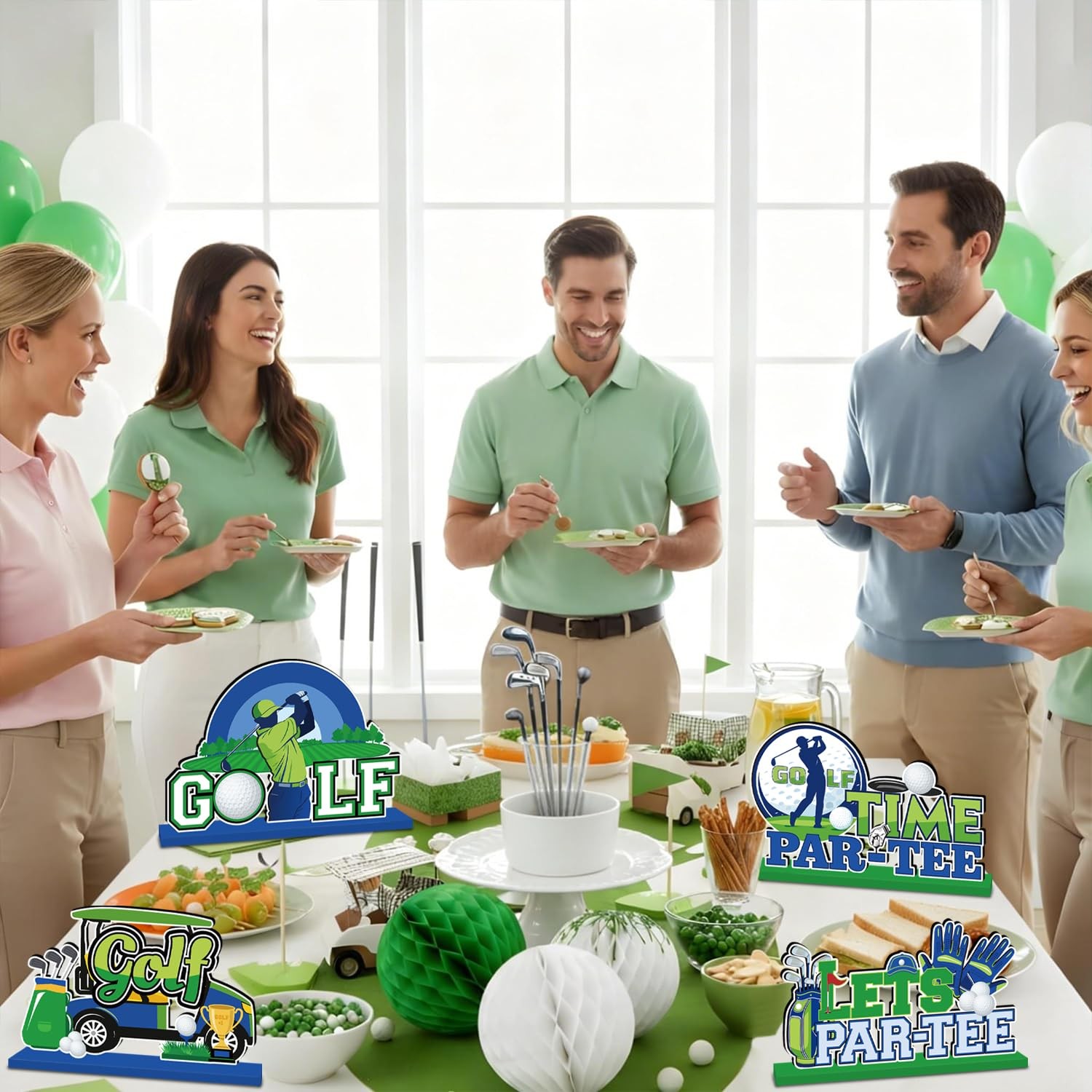 4 PCS Masters Golf Party Decorations Birthday Wooden Centerpieces Table