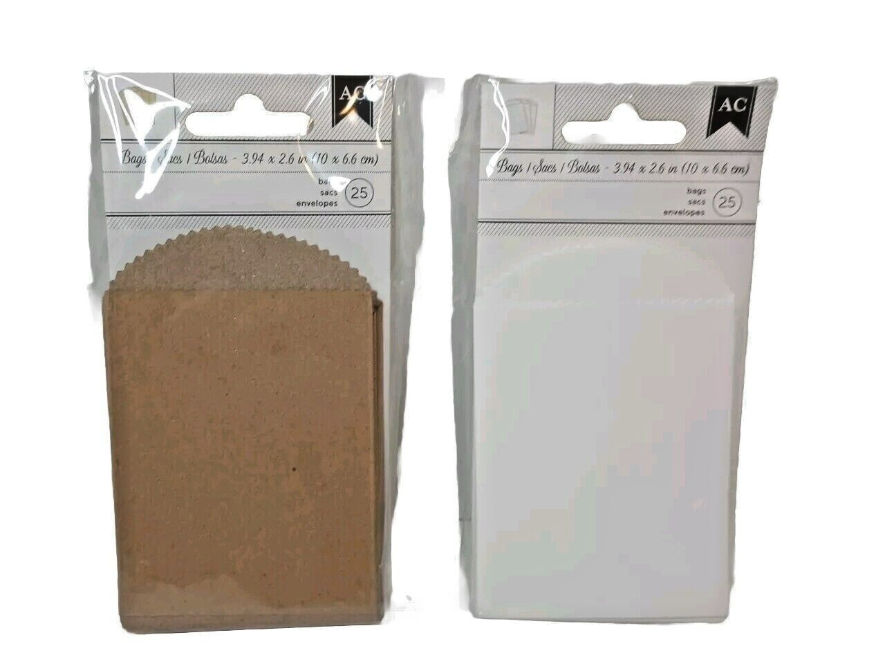 Creative Converting American Crafts Mini Bags 25 in Pack Choice Kraft or White