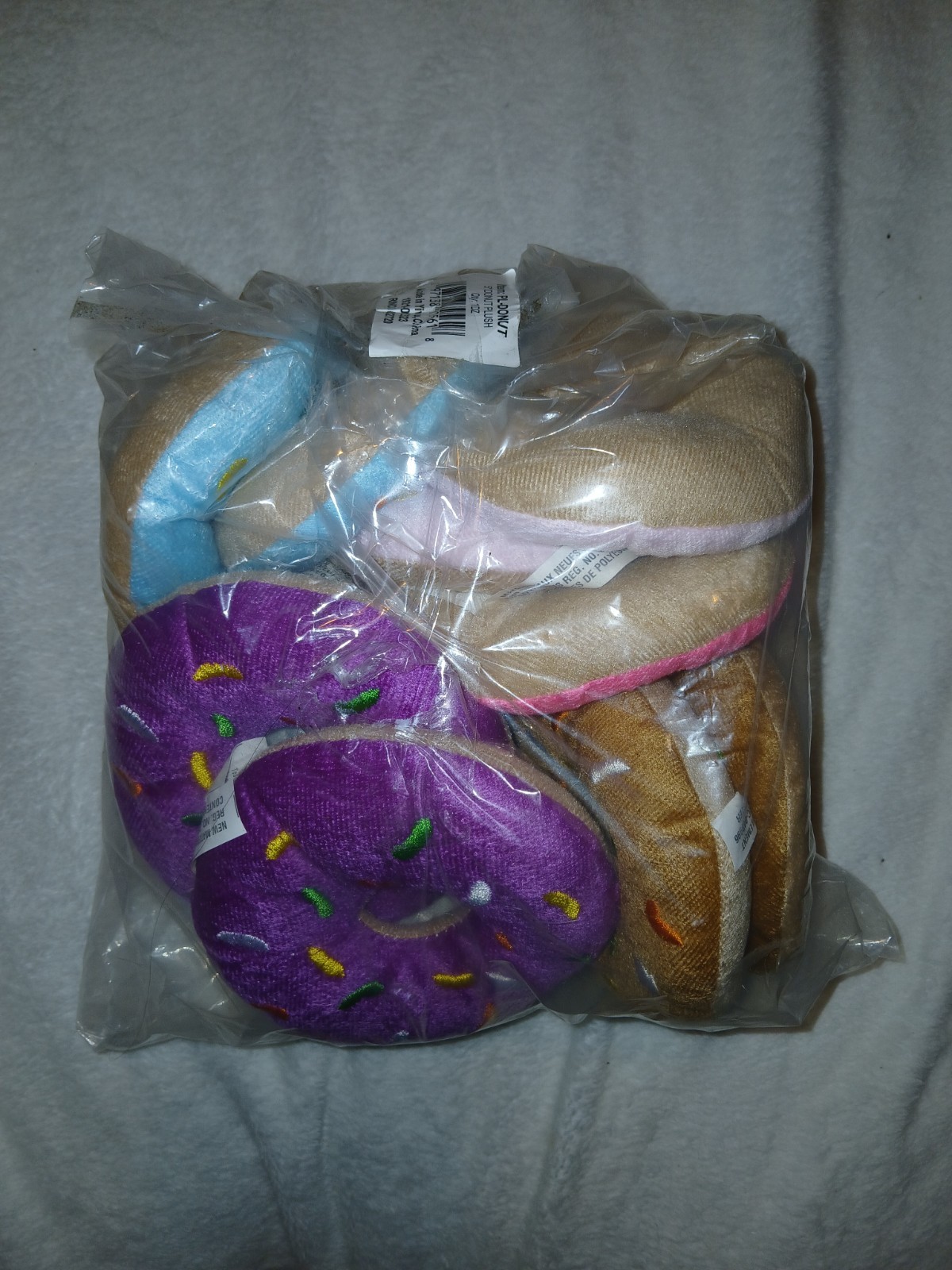 12pk Novelty Frosted Donut Party Favors 5″ Plush (2 Of Each Color)