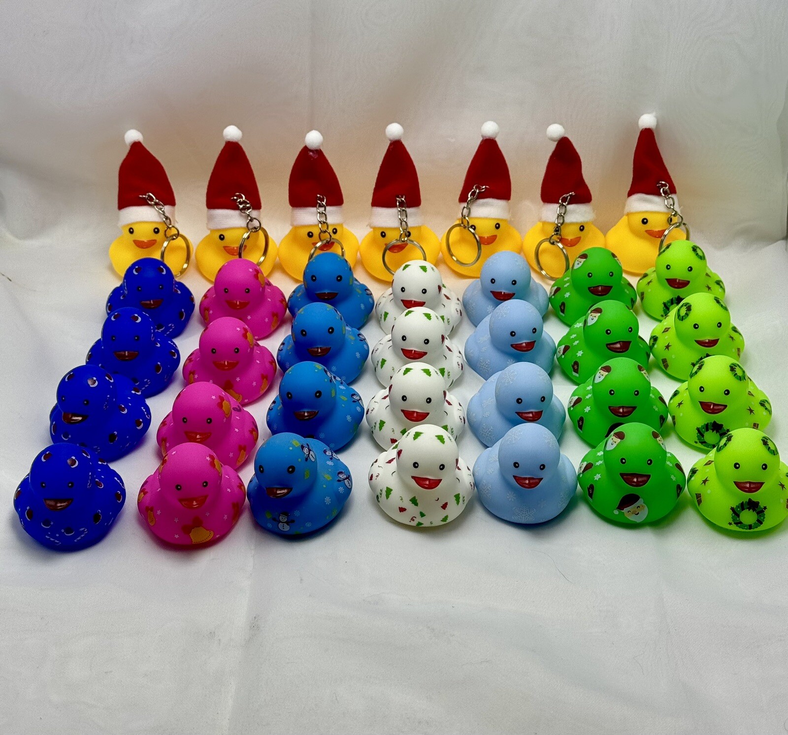 35 PCS Assorted Christmas Rubber Ducks for Jeep Ducking 2″ Squeaky Duck Jeeping