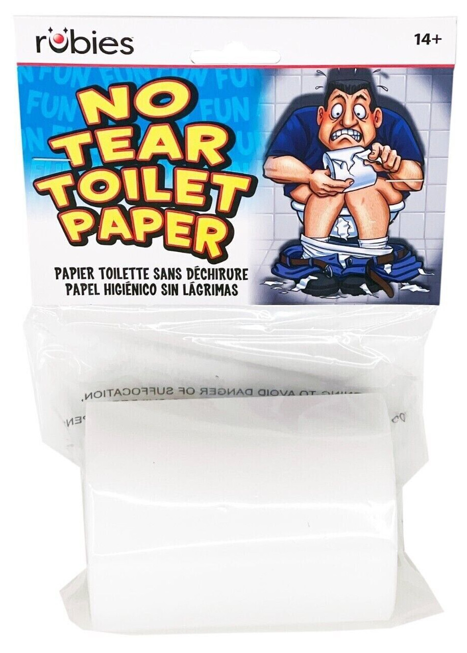 FAKE TOILET PAPER ROLL No Tear Non Rip Joke Prank Gag Gift Funny Bathroom Humor