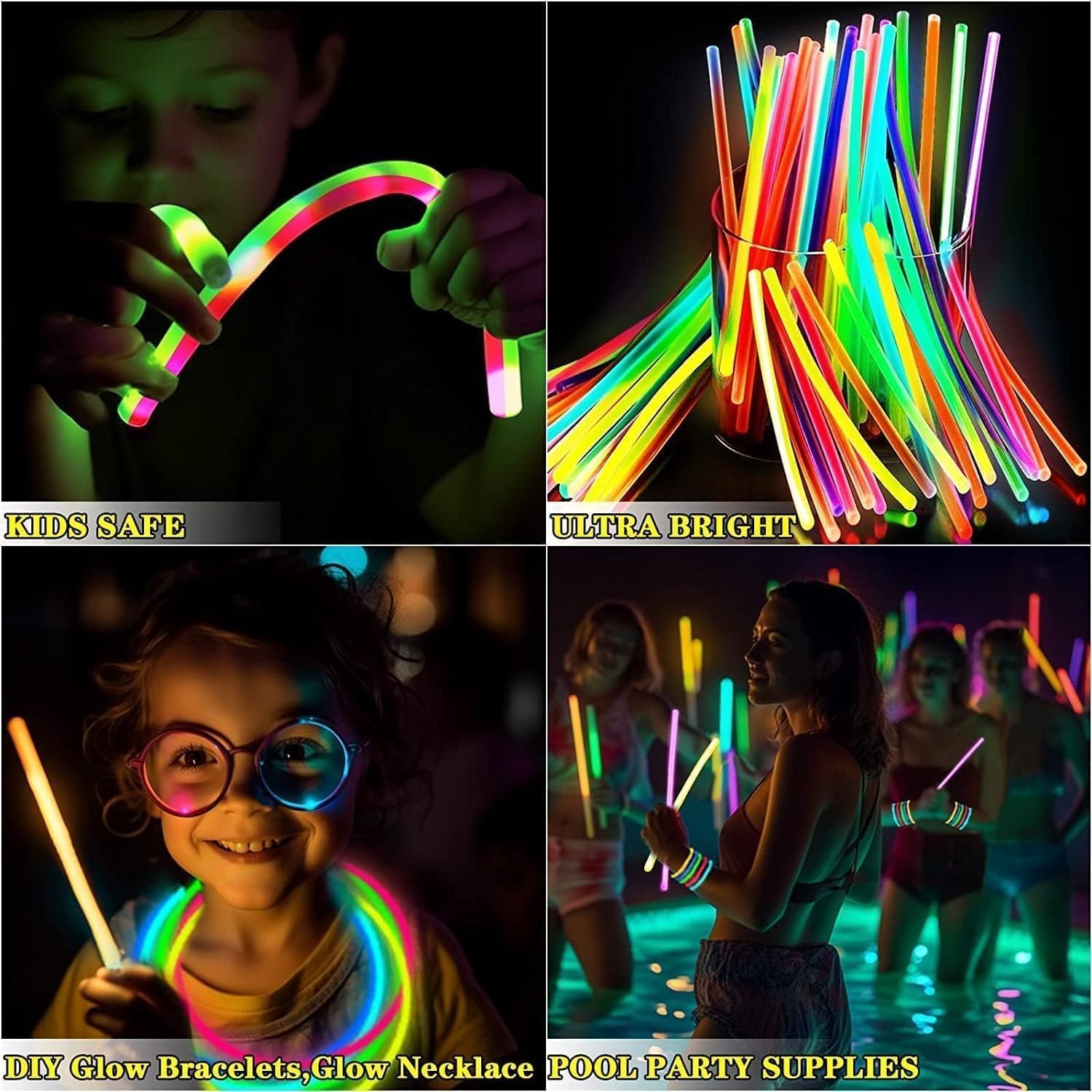 500 Pack Ultra Bright Red, Green, Blue, White, Yellow, Pink, Purple, Orange