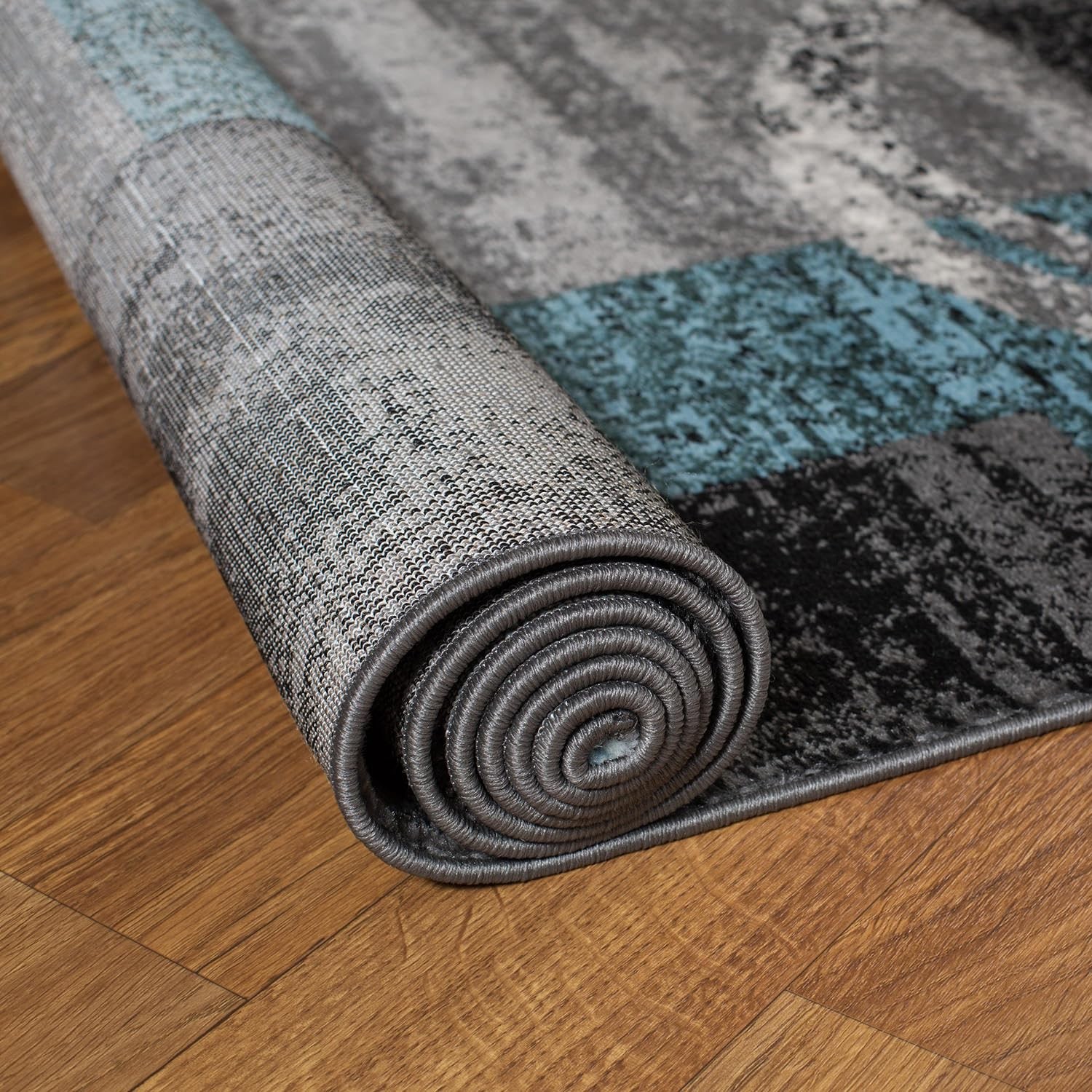 Rugshop Contemporary Abstract Circle Design 2′ x 7’2″ (Rectangular), Grey