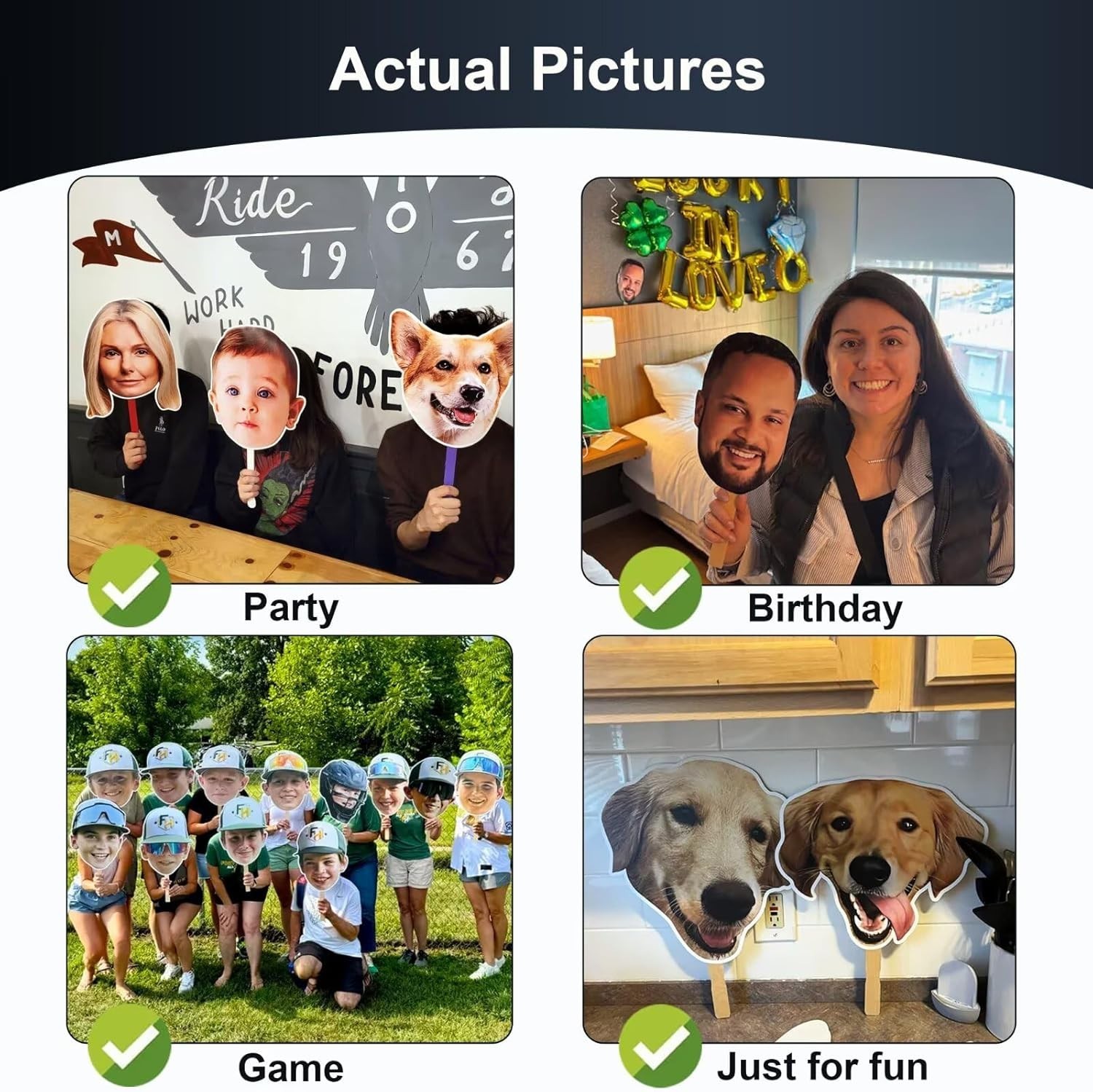 Custom Face Stickers | Handheld Faces, 6″–36″ | Party Fun & Graduation Décor