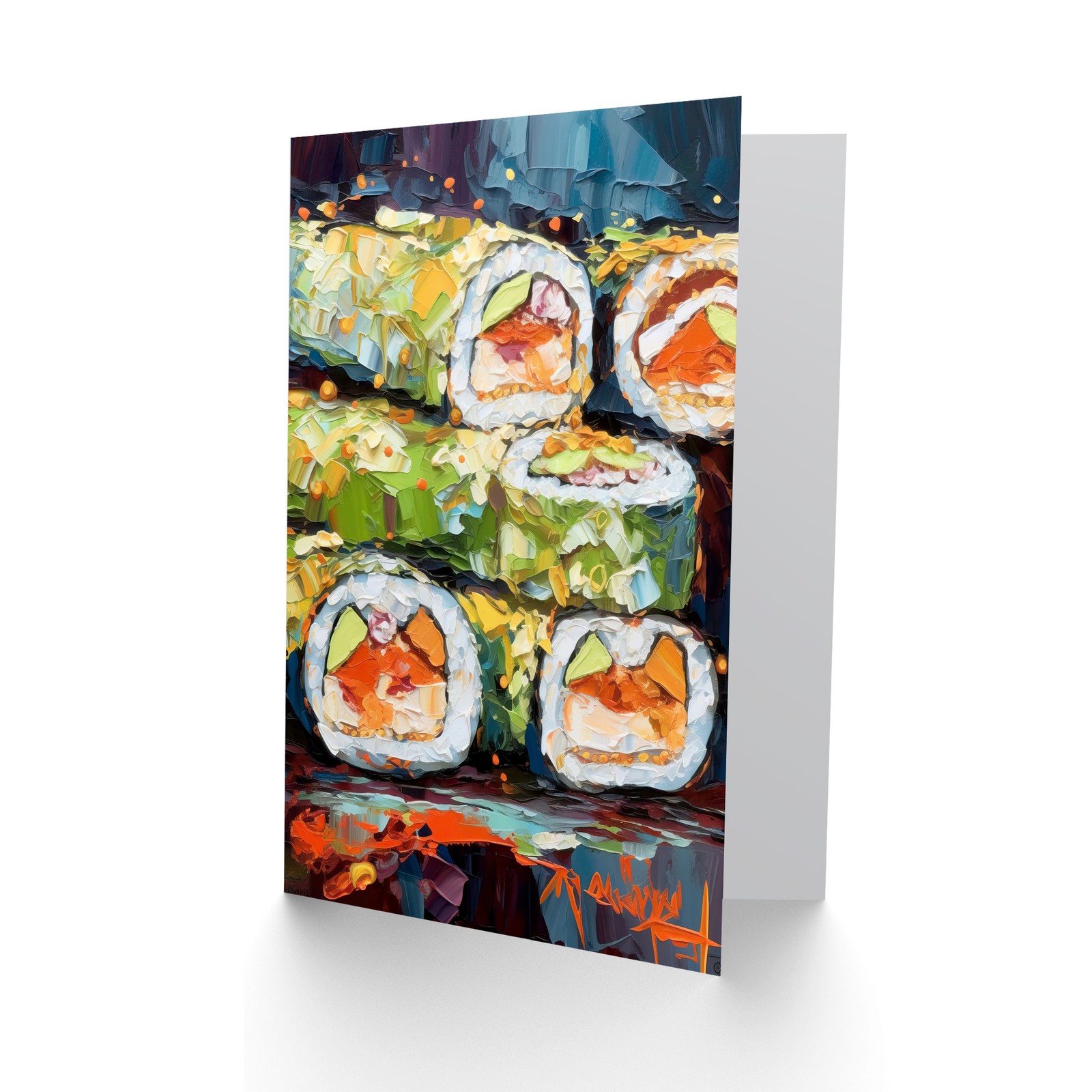 California Roll Sushi Food Lover for Him or Her Birthday Blank Greeting Card