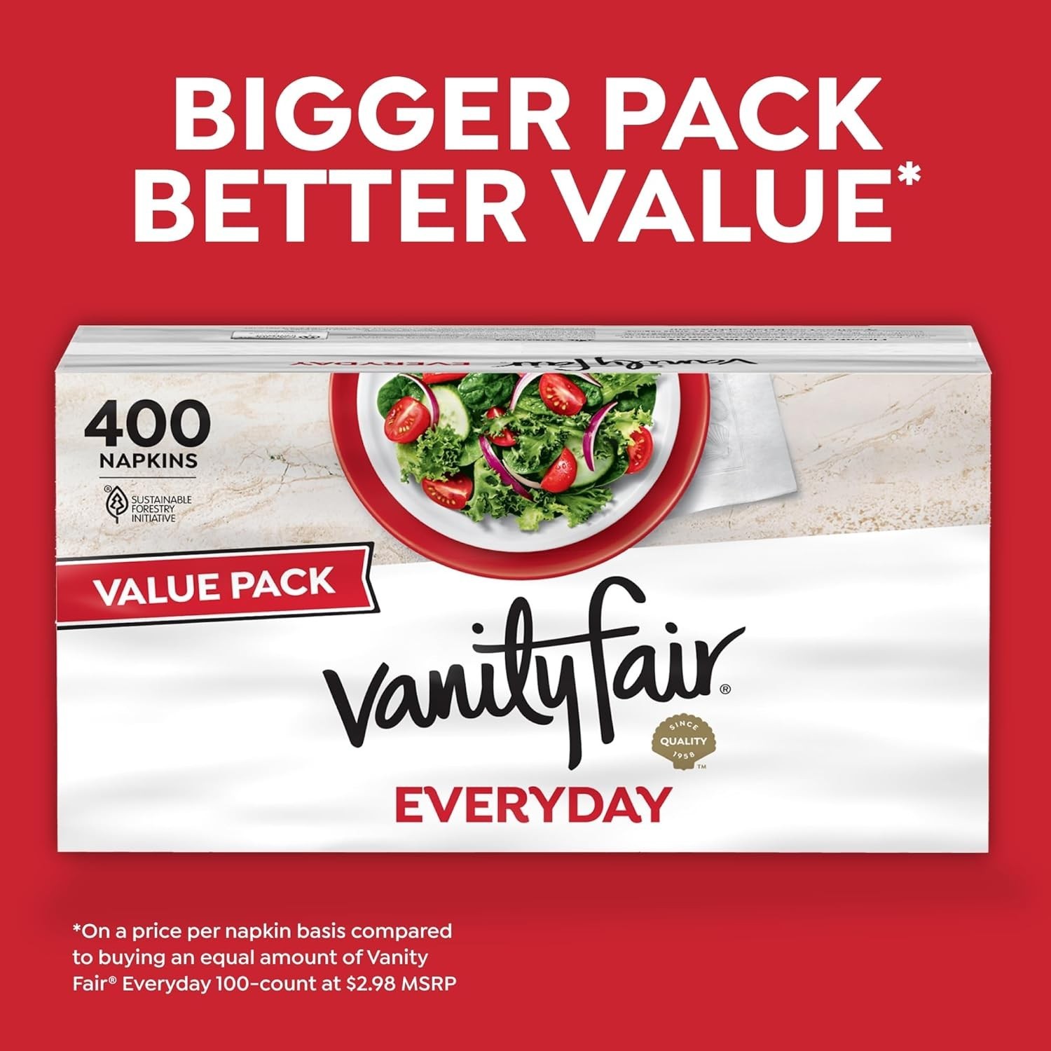 Elegant 400 Count Vanity Fair Napkins – Smooth, Absorbent for Family Gatherings