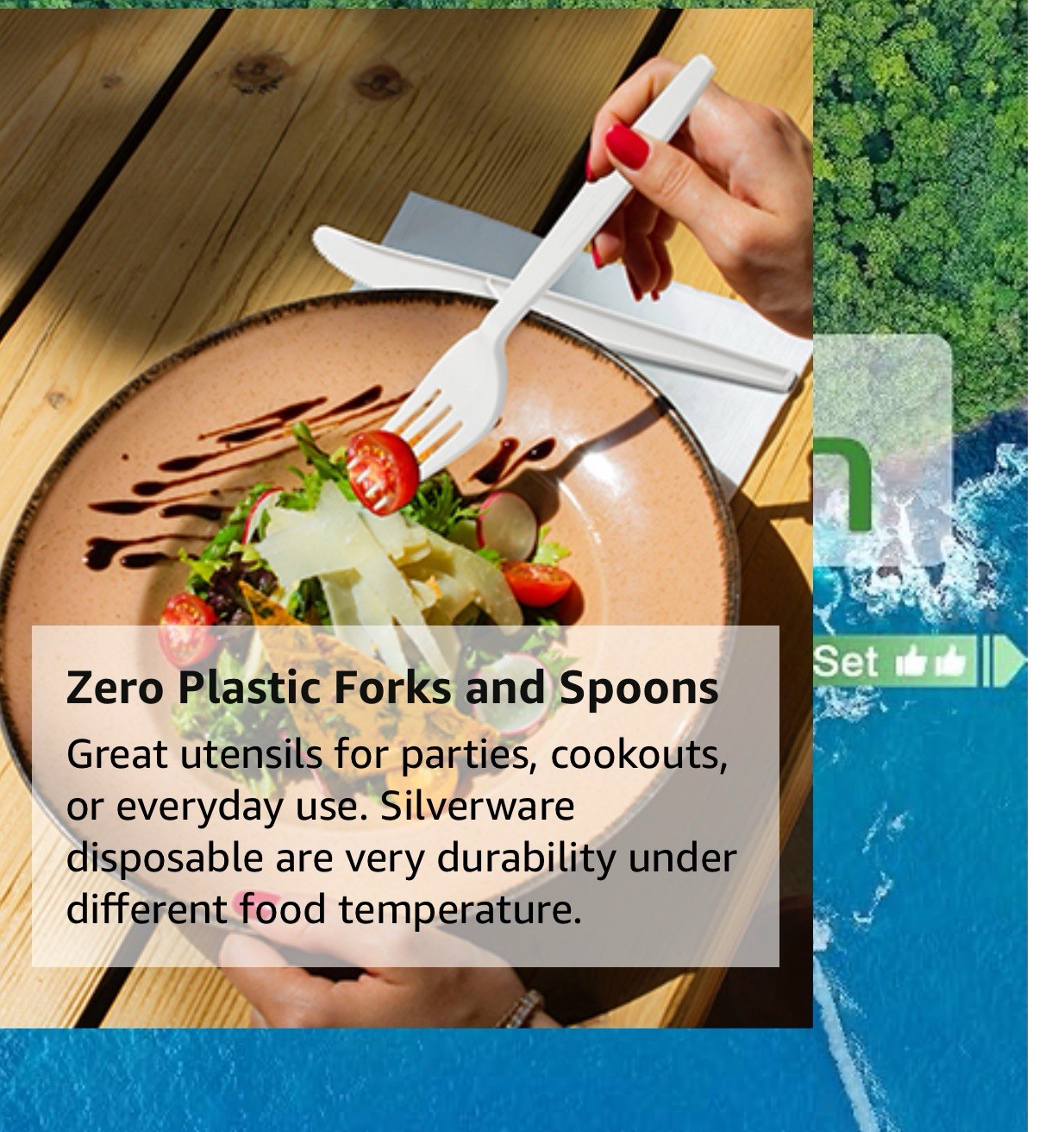 200 Compostable Spoons 6.7” Extra Heavy Duty Biodegradable Disposable Cutlery