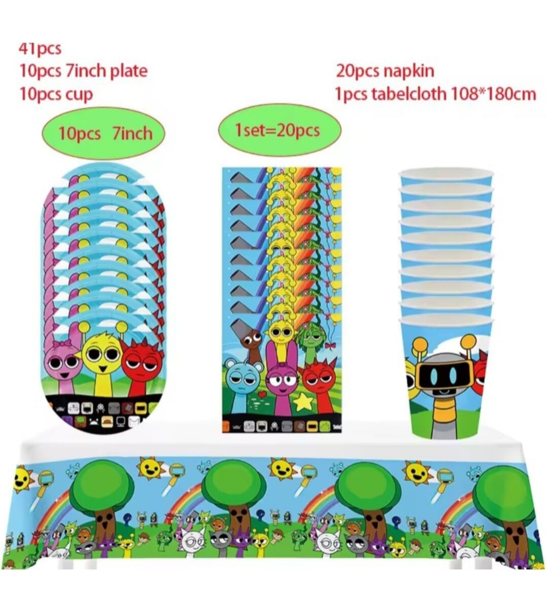 Sprunki Party Tableware 41 Pc