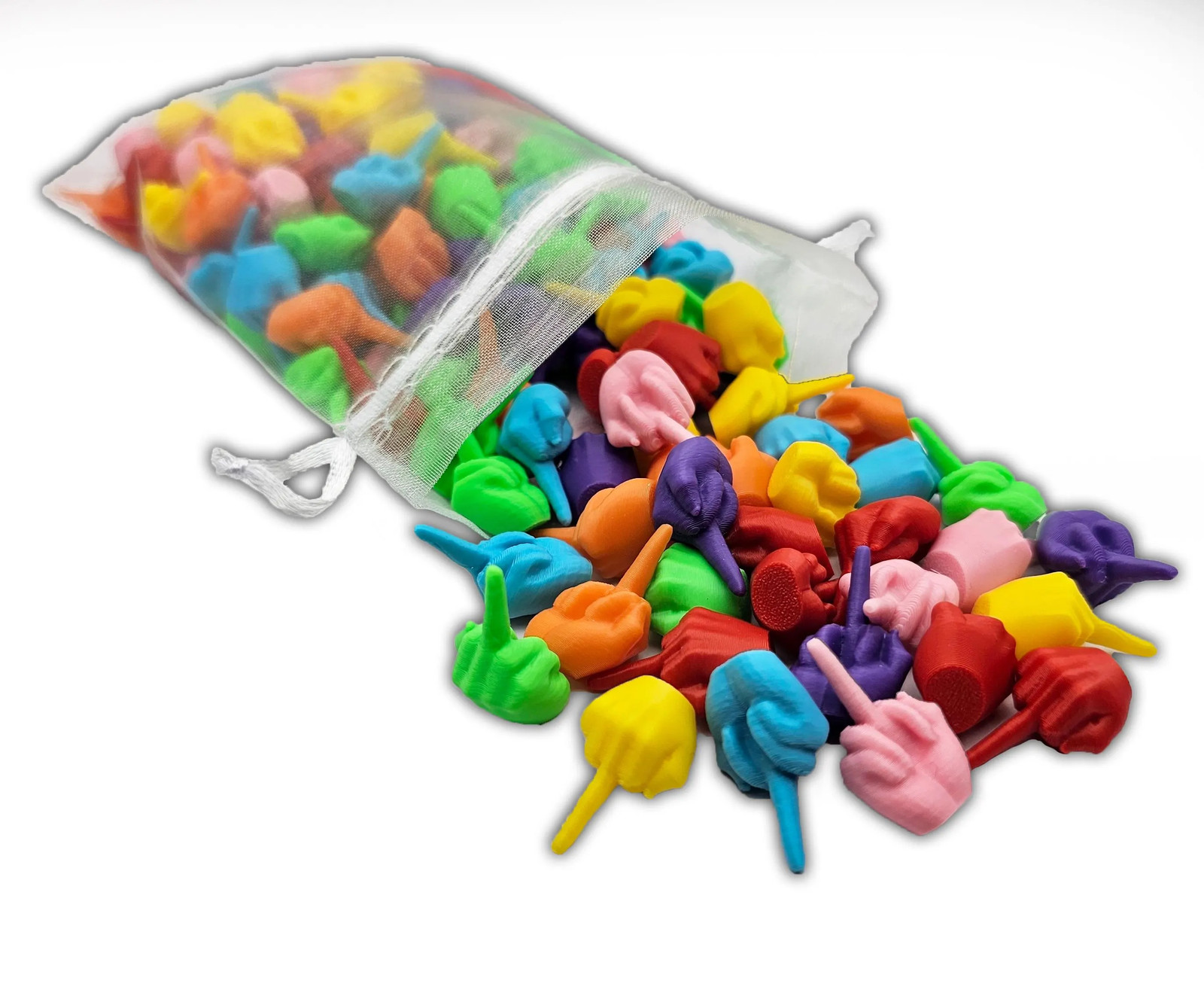 Bag of Rainbow Tiny Hands – Extra Small ~24 pcs, Bulk Novelty Party Favors Gag