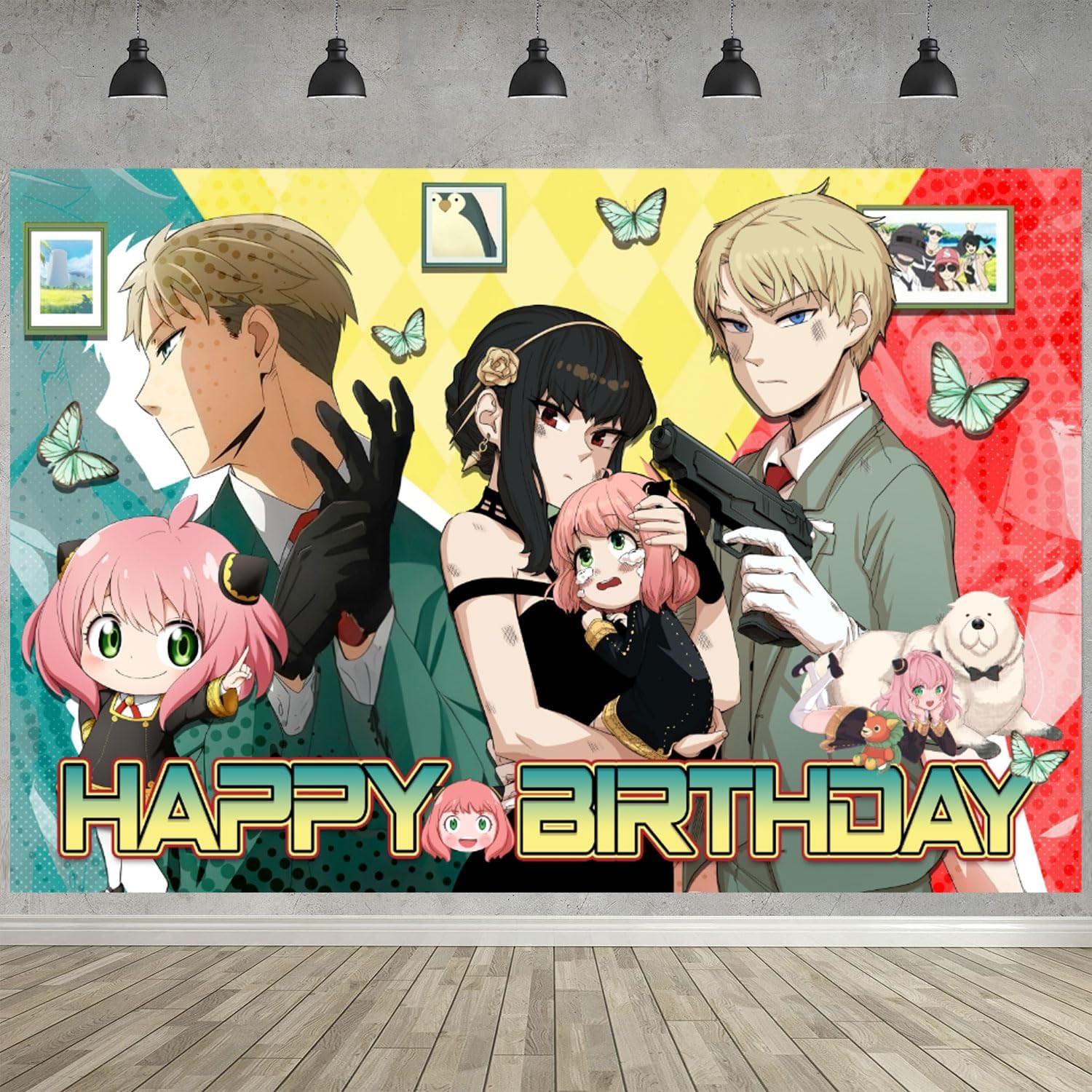 Spy Family Birthday Party Decoration,Anime Party Photo Background 5 X 3 FT and 1