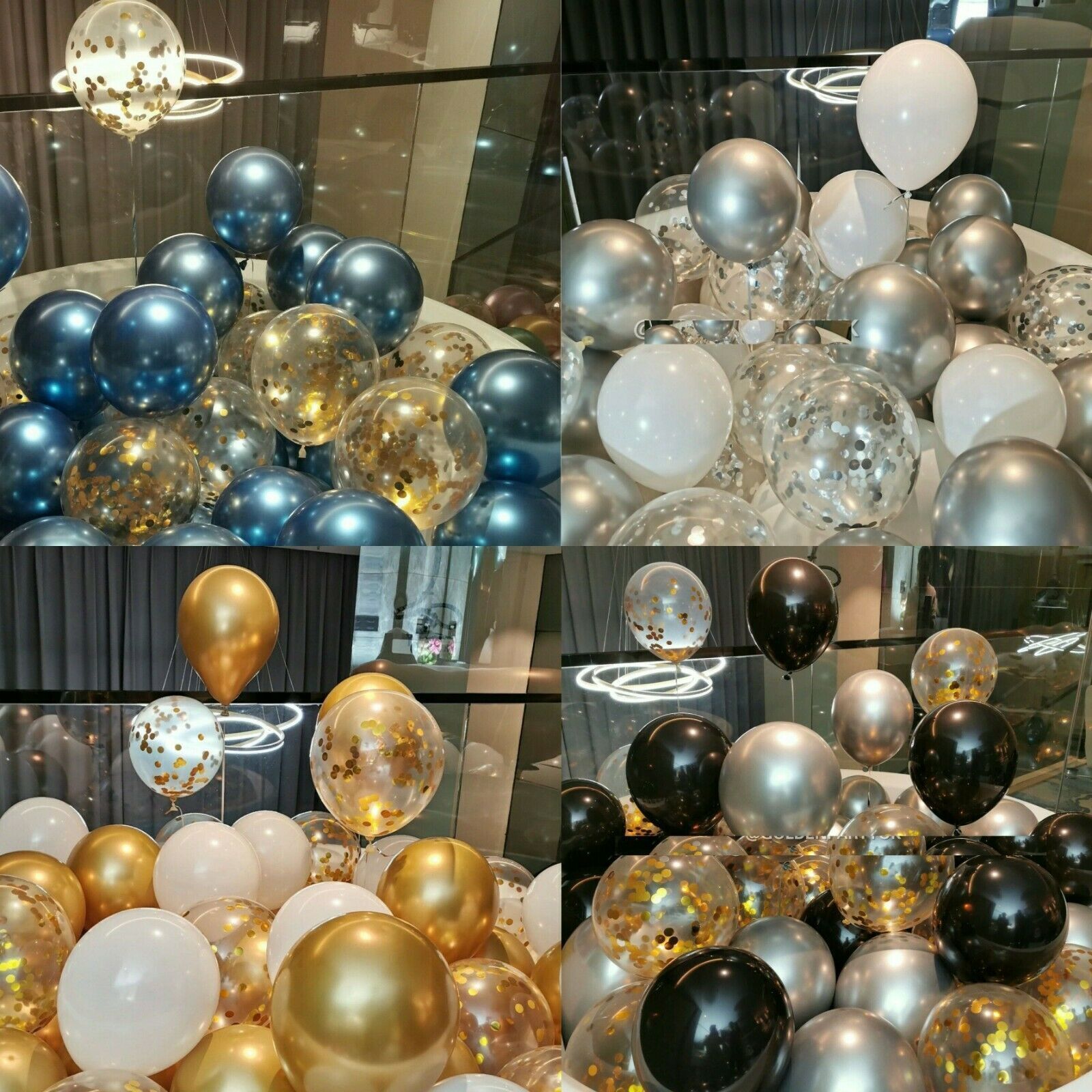 10-50 CHROME BALLOONS METALLIC LATEX PEARL 10″ Helium/Air Wedding Birthday Party