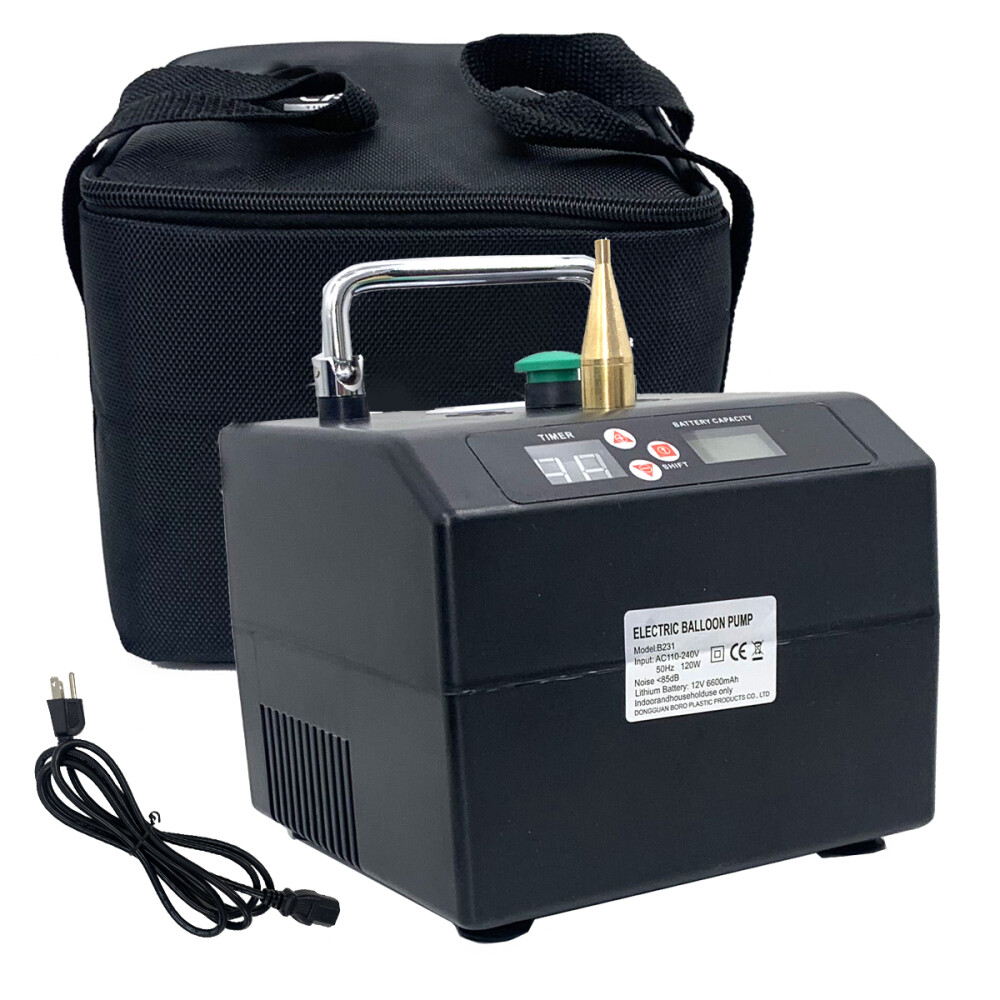 120W Electric Balloon Pump Inflator Digital Timer Air Blower Machine For Party