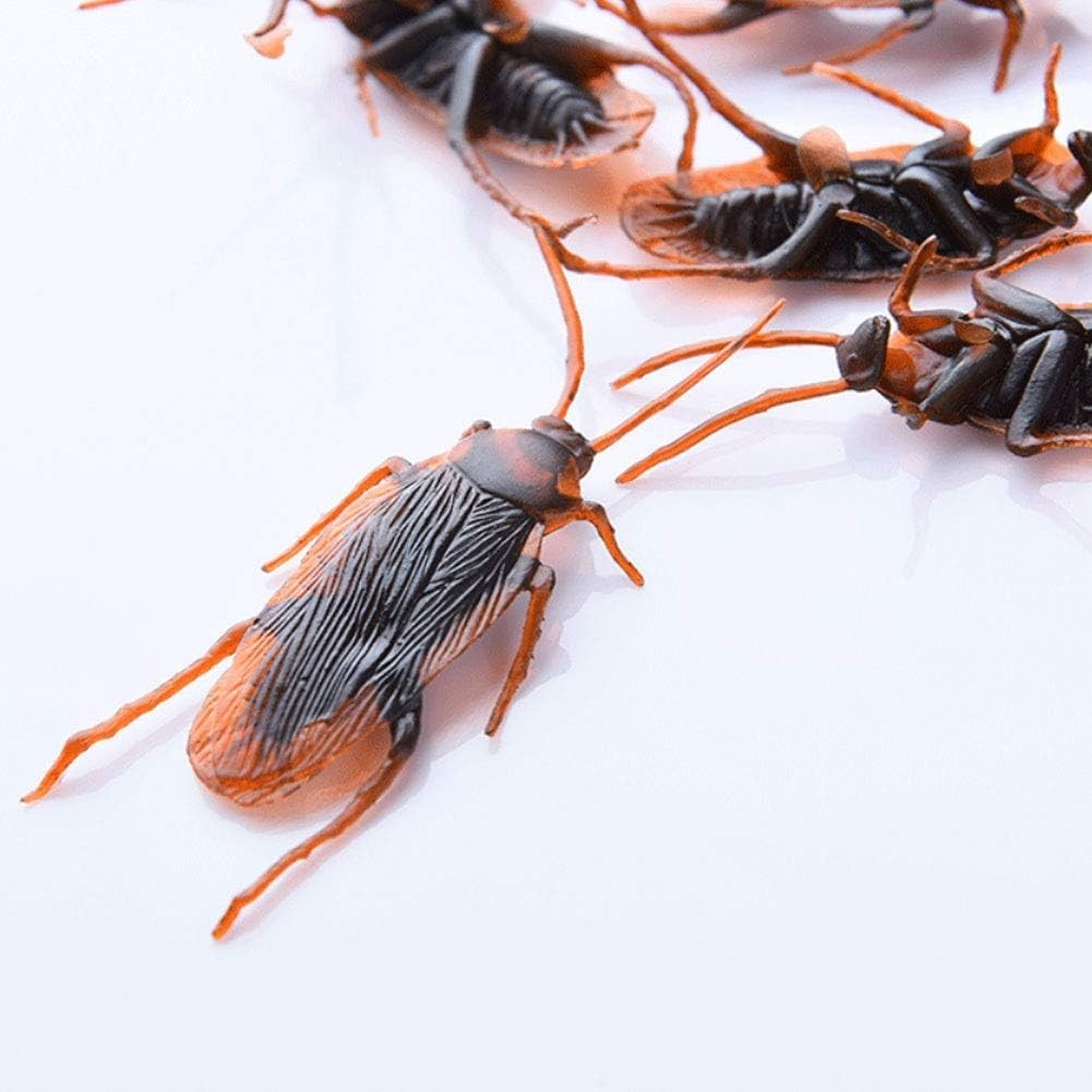5pcs Realistic Fake Cockroaches for Halloween Prank, Home Decor, Party Props