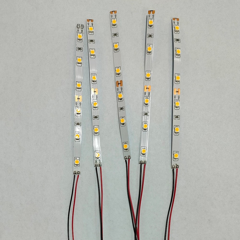 10pcs Pre Wired White Light Strip 6 LED Light Self-Adhesive Flexible 12V-18V