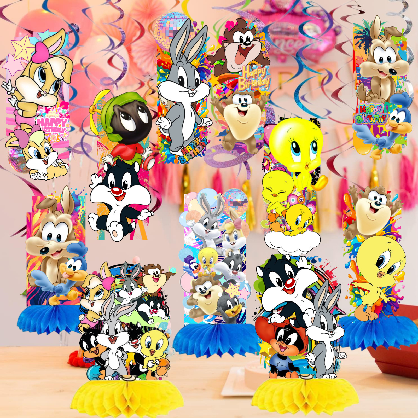 baby Looney tunes toons birthday party supplies favor centerpiece decoration